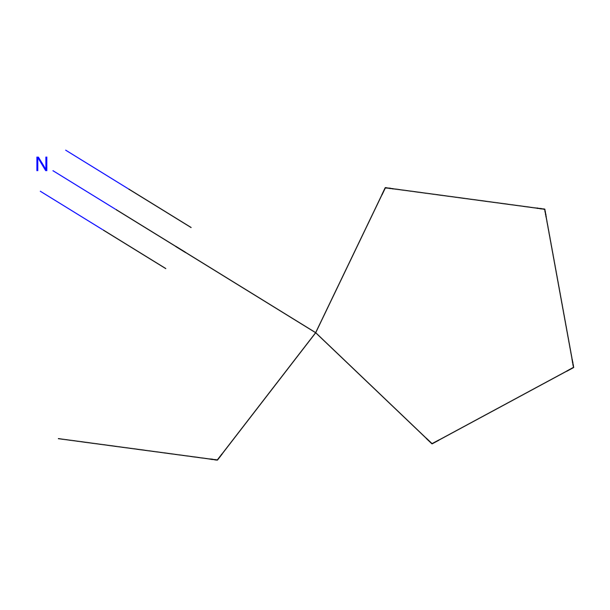 1-Ethylcyclopentane-1-carbonitrile molecular structure, CAS 49826-26-8