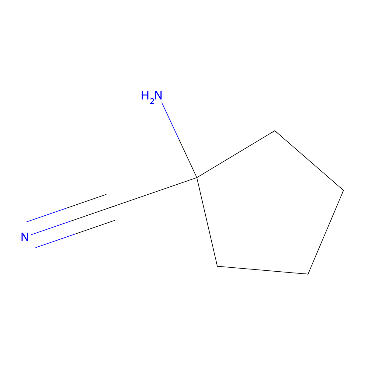1-Aminocyclopentanecarbonitrile molecular structure, CAS 49830-37-7
