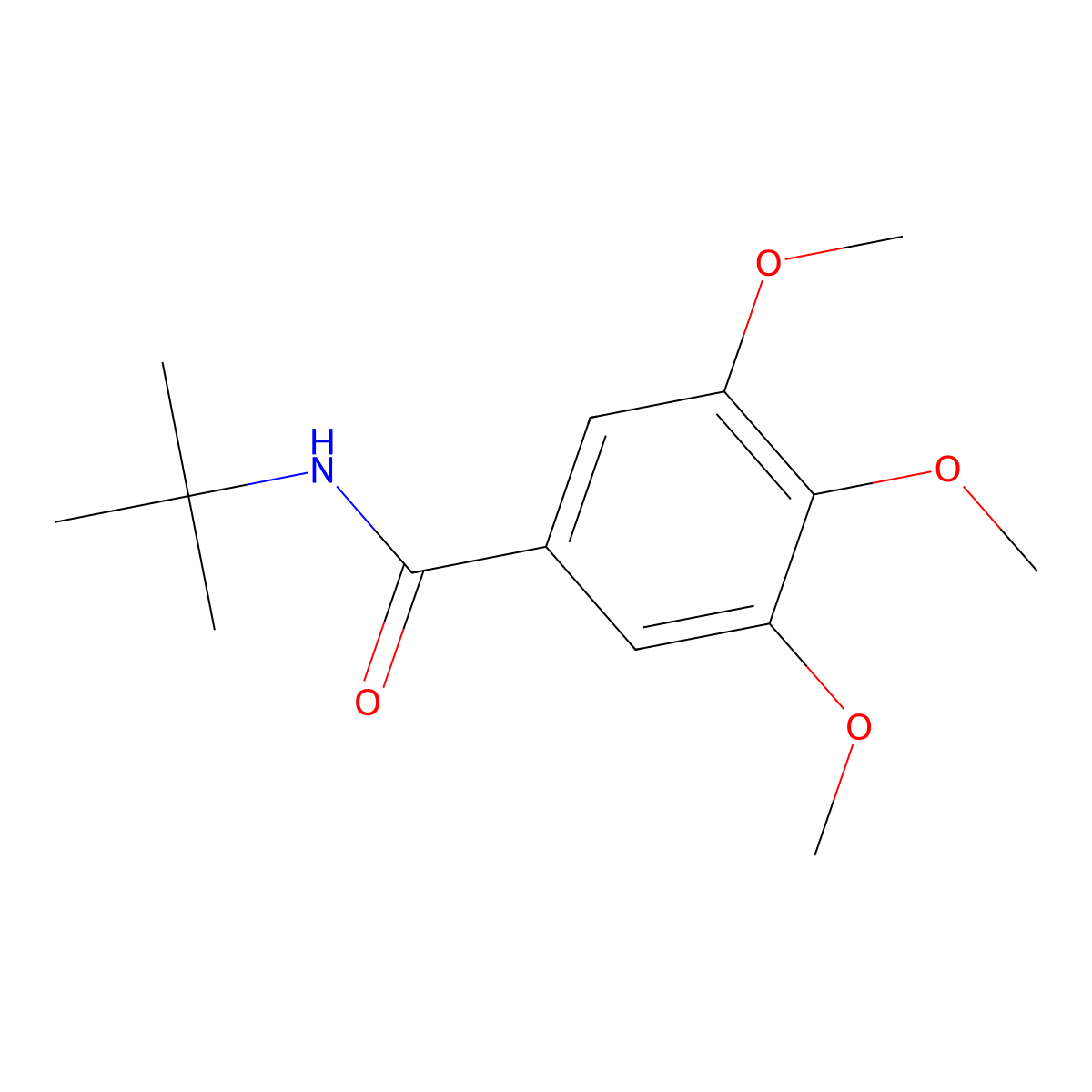 N-tert-butyl-3,4,5-trimethoxybenzamide molecular structure, CAS 49834-25-5