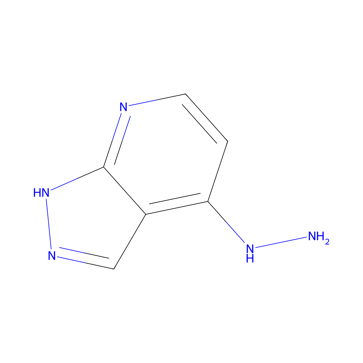1H-pyrazolo[3,4-b]pyridin-4-ylhydrazine molecular structure, CAS 49834-59-5