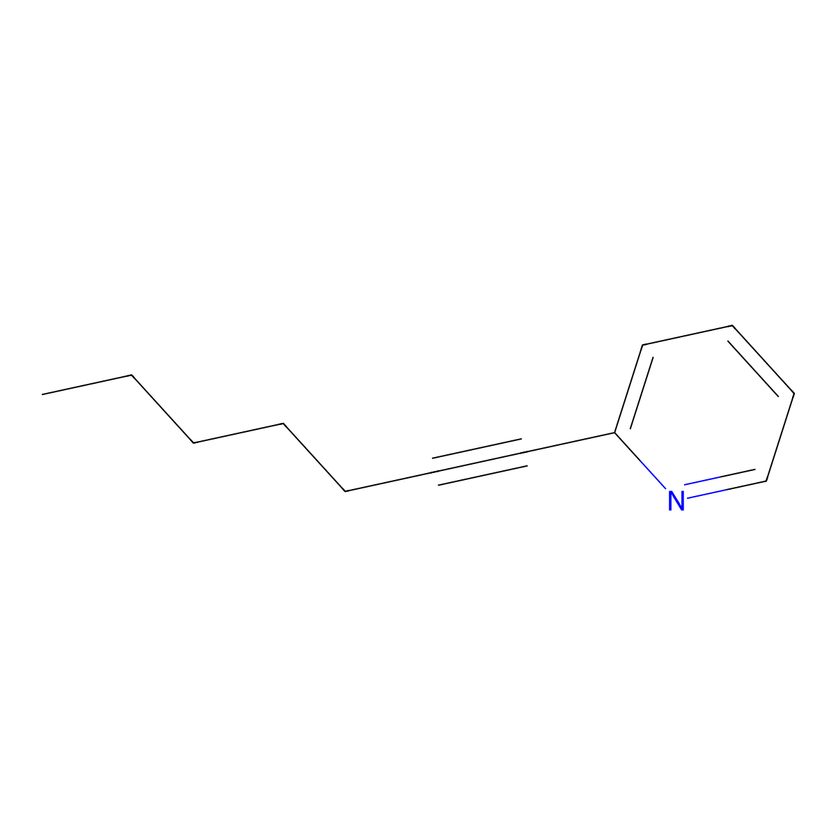 2-(Hept-1-ynyl)-pyridine molecular structure, CAS 49836-16-0