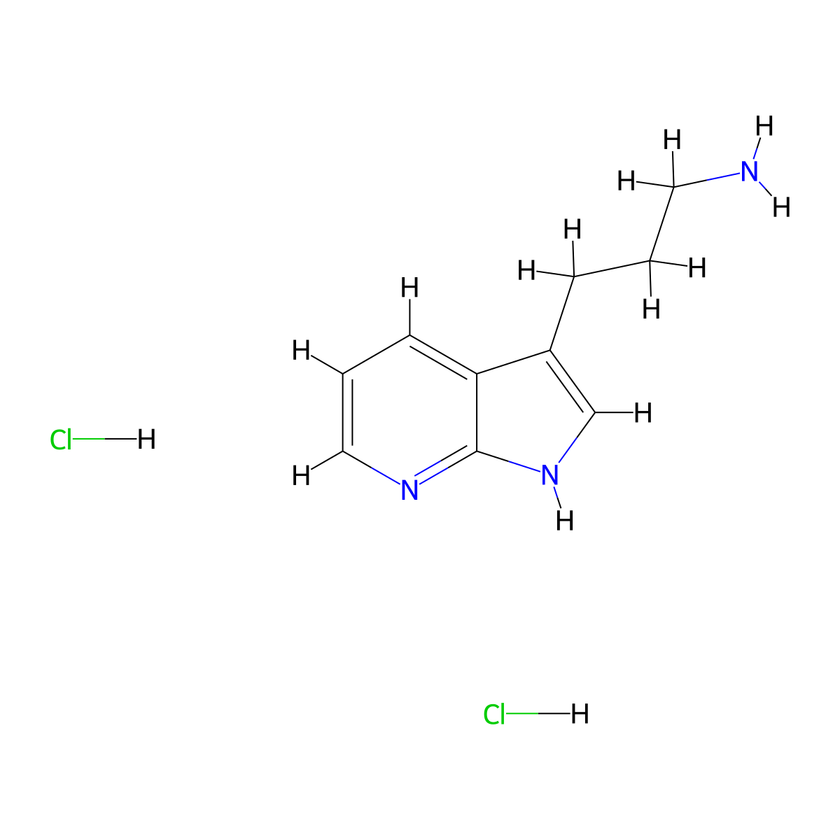 3-{1H-pyrrolo[2,3-b]pyridin-3-yl}propan-1-amine dihydrochloride molecular structure, CAS 49837-22-1