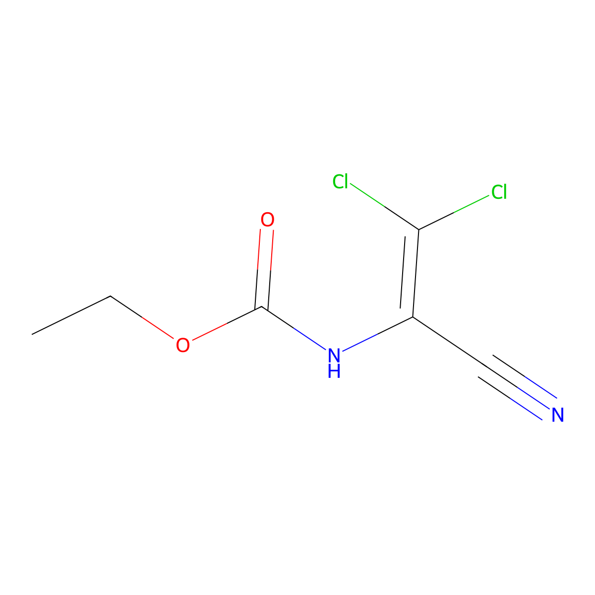 Ethyl N-(1-cyano-2,2-dichlorovinyl)carbamate molecular structure, CAS 49837-72-1
