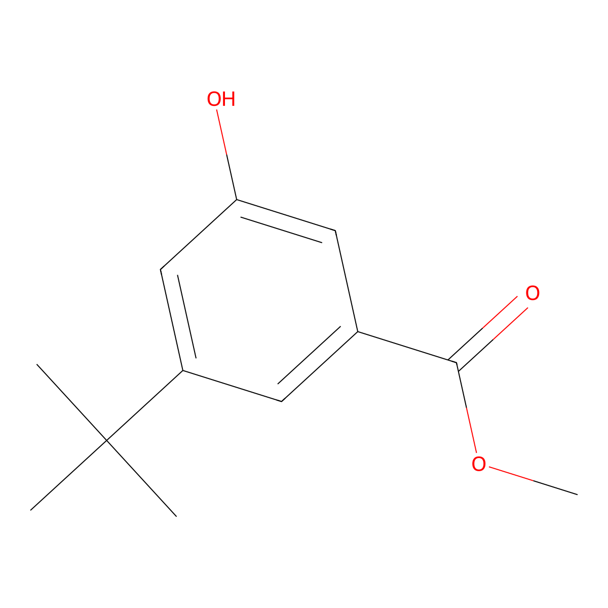 Methyl 3-tert-butyl-5-hydroxybenzoate molecular structure, CAS 49843-50-7