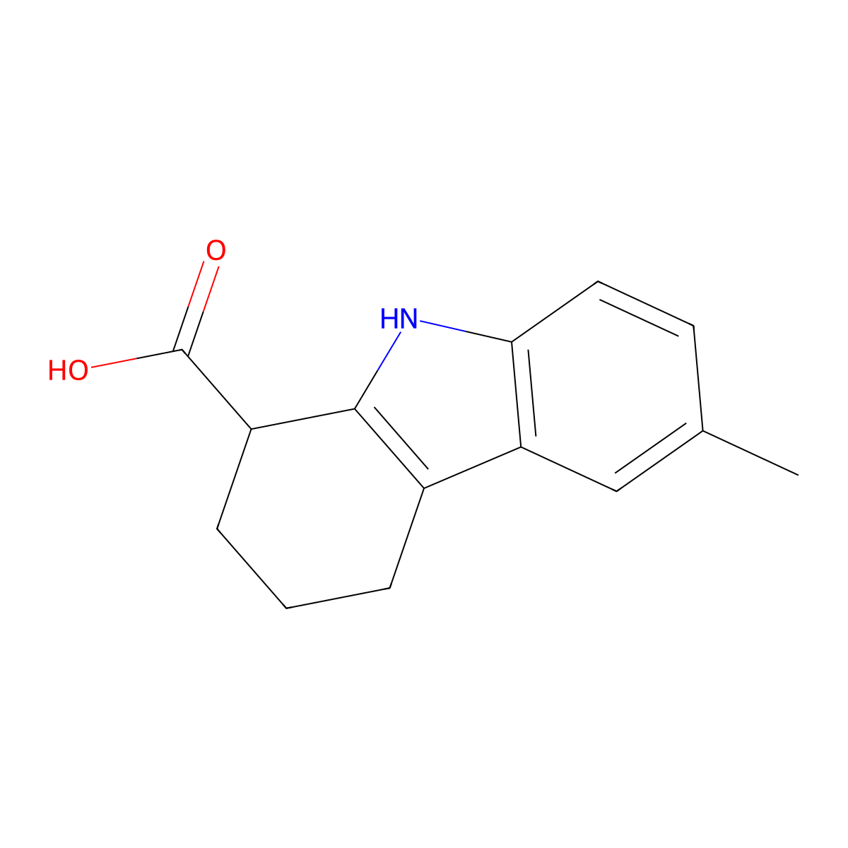 6-Methyl-2,3,4,9-tetrahydro-1H-carbazole-1-carboxylic acid molecular structure, CAS 49844-27-1