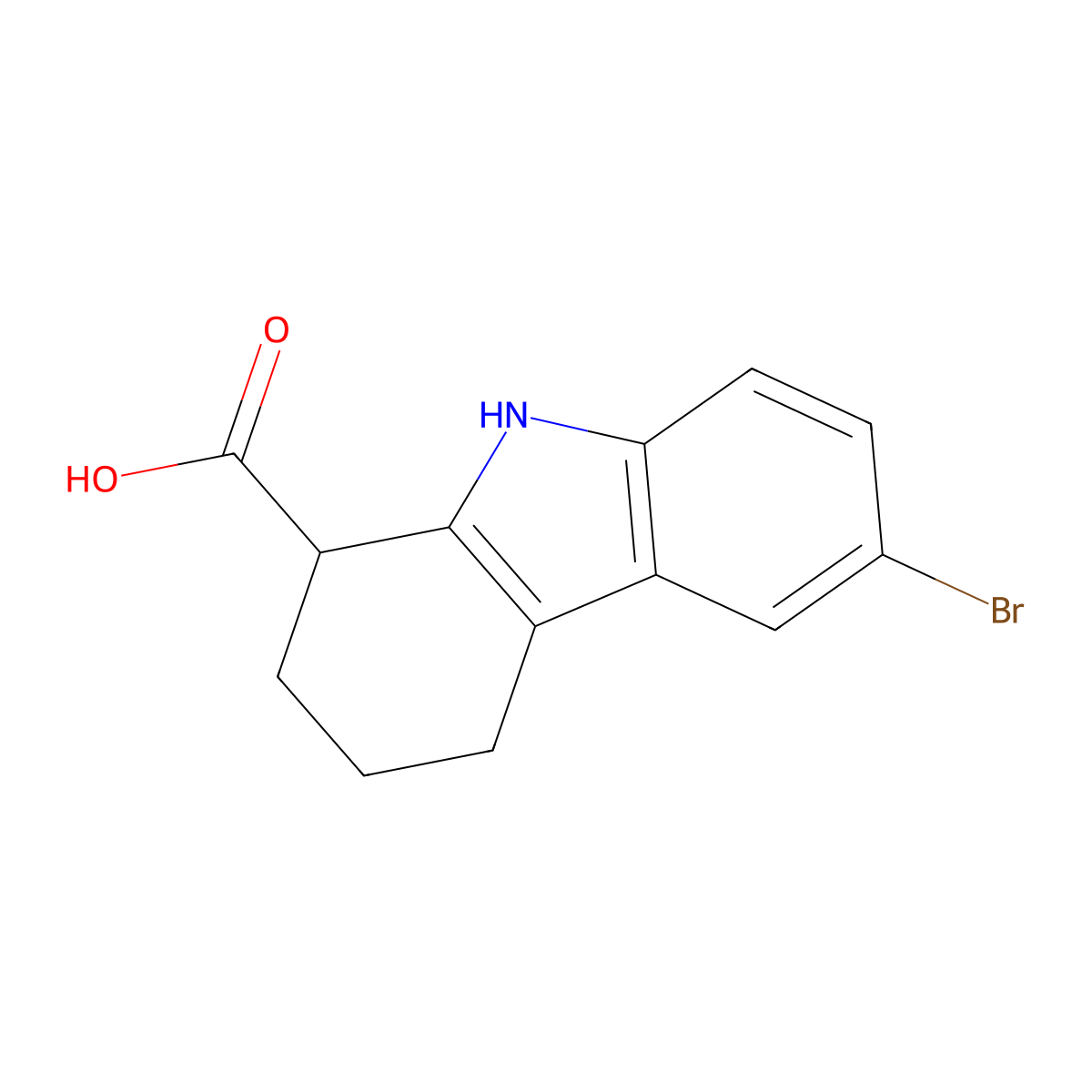6-Bromo-2,3,4,9-tetrahydro-1H-carbazole-1-carboxylic acid molecular structure, CAS 49844-30-6