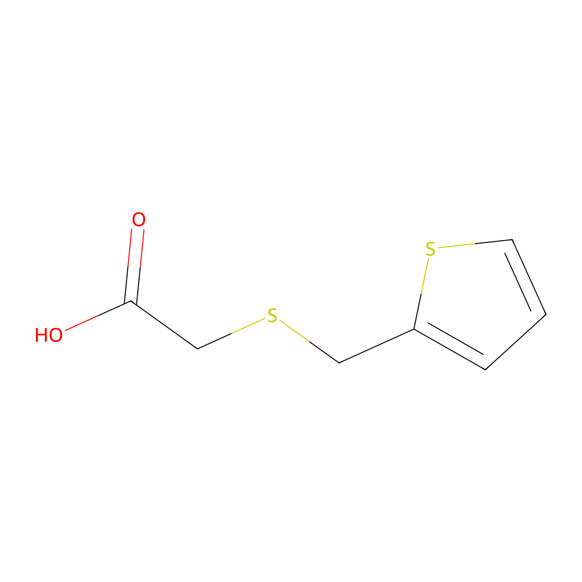 2-(((Thiophen-2-yl)methyl)sulfanyl)acetic acid molecular structure, CAS 49846-99-3