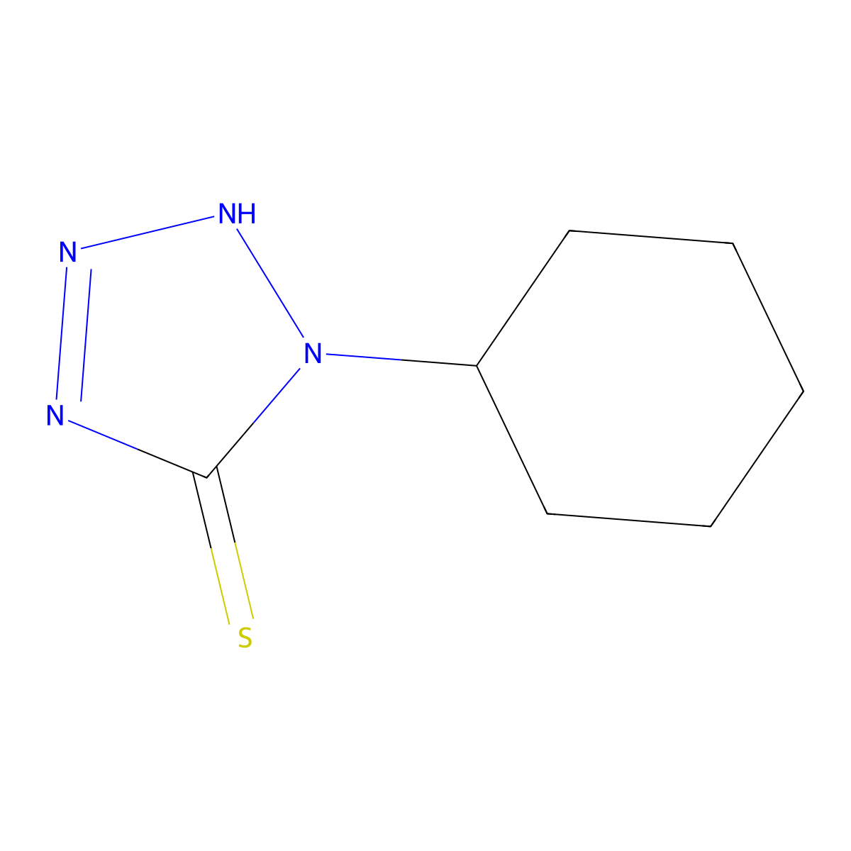 1-cyclohexyl-1H-1,2,3,4-tetrazole-5-thiol molecular structure, CAS 49847-44-1
