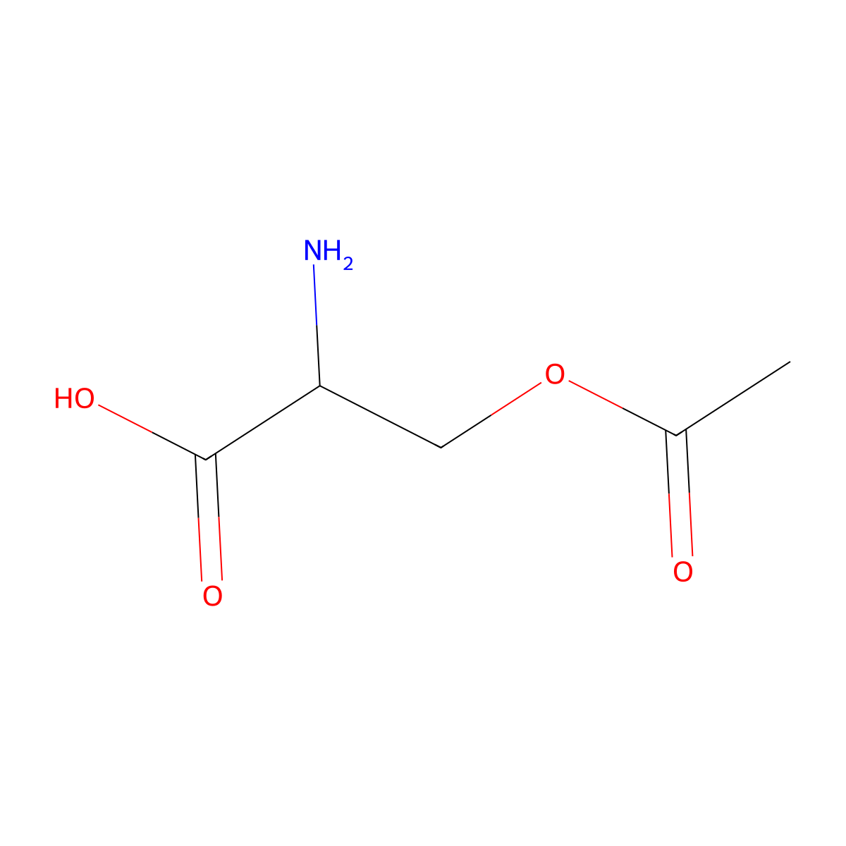 3-Acetyloxy-2-azaniumylpropanoate molecular structure, CAS 4985-36-8