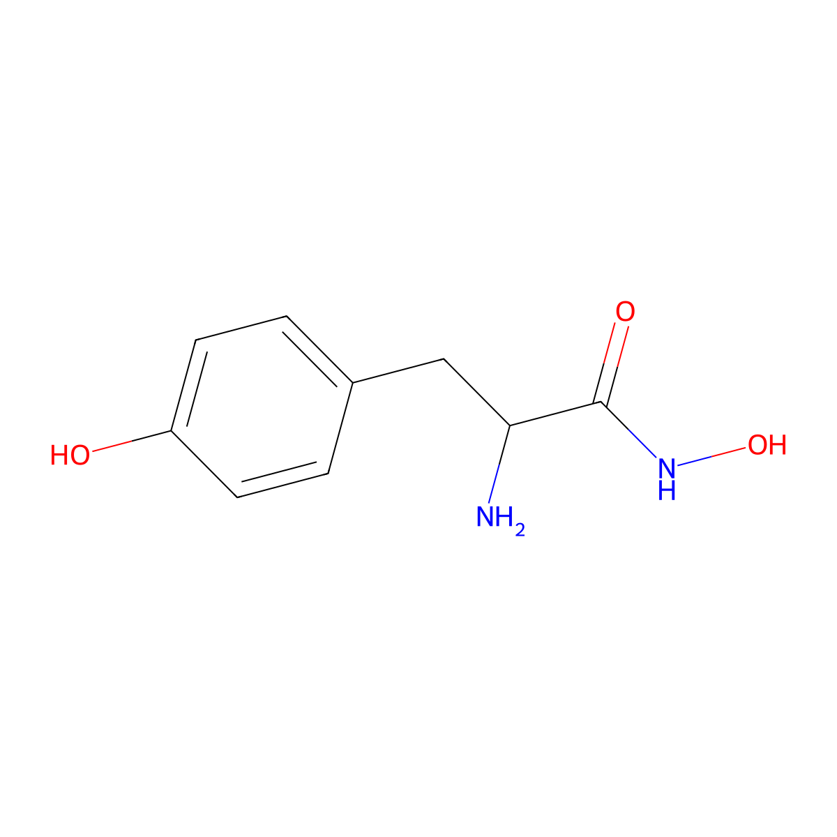 (2S)-2-amino-N-hydroxy-3-(4-hydroxyphenyl)propanamide molecular structure, CAS 4985-42-6