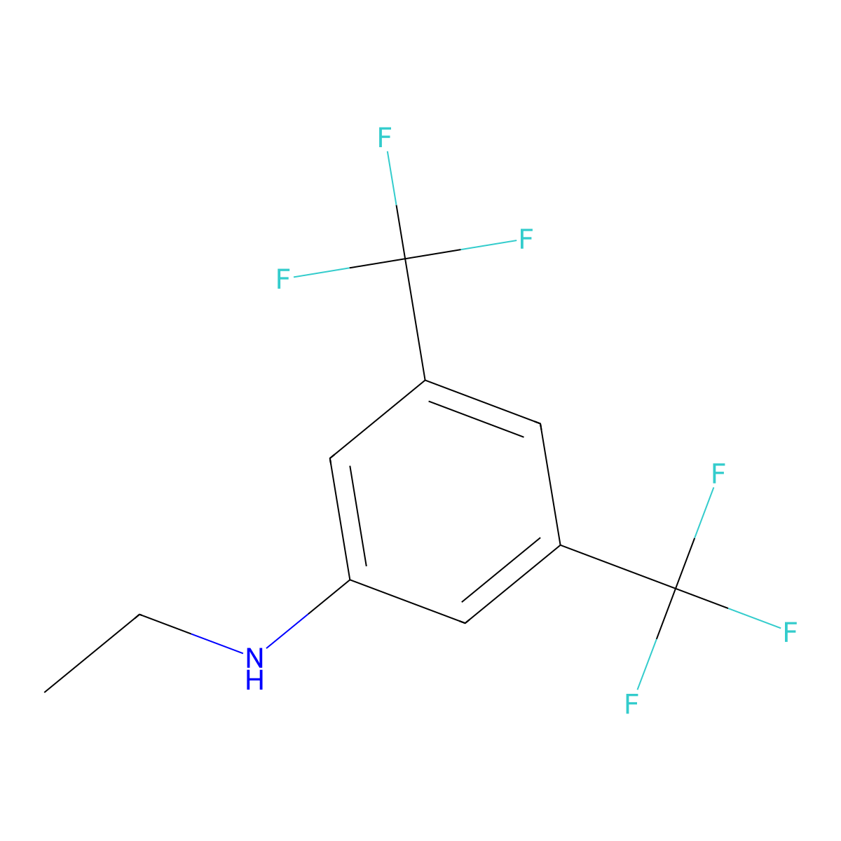 3,5-Bis(trifluoromethyl)-N-ethylaniline molecular structure, CAS 49850-16-0