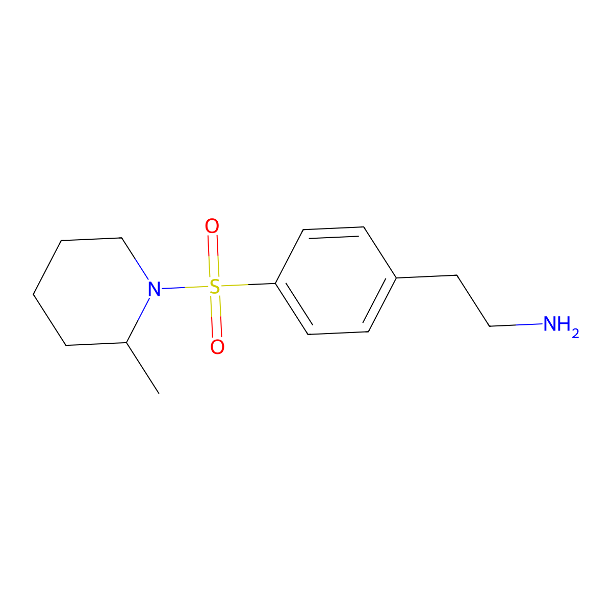 2-[4-(2-Methyl-piperidine-1-sulfonyl)-phenyl]-ethylamine molecular structure, CAS 498530-53-3