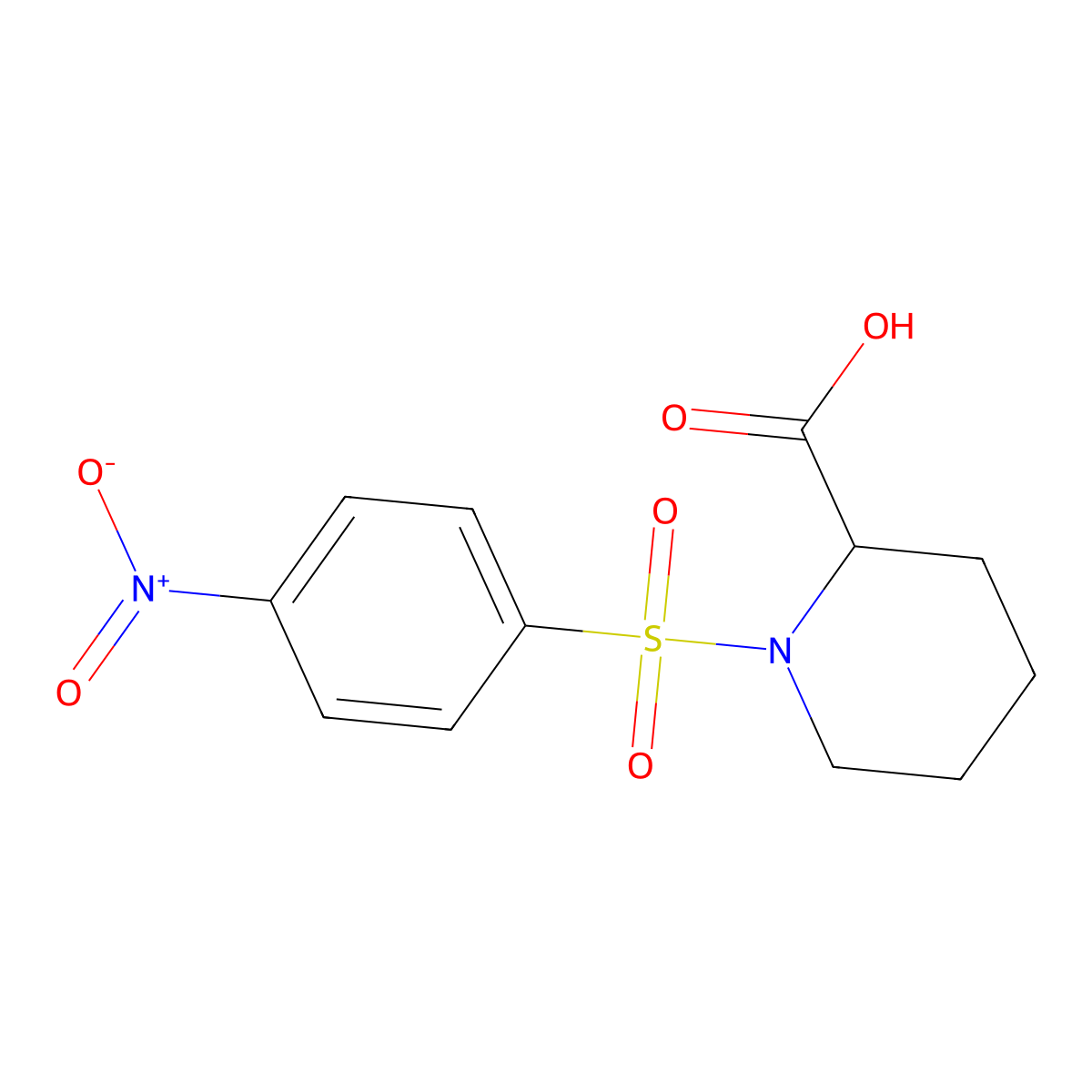 1-(4-Nitrobenzenesulfonyl)piperidine-2-carboxylic acid molecular structure, CAS 498531-42-3