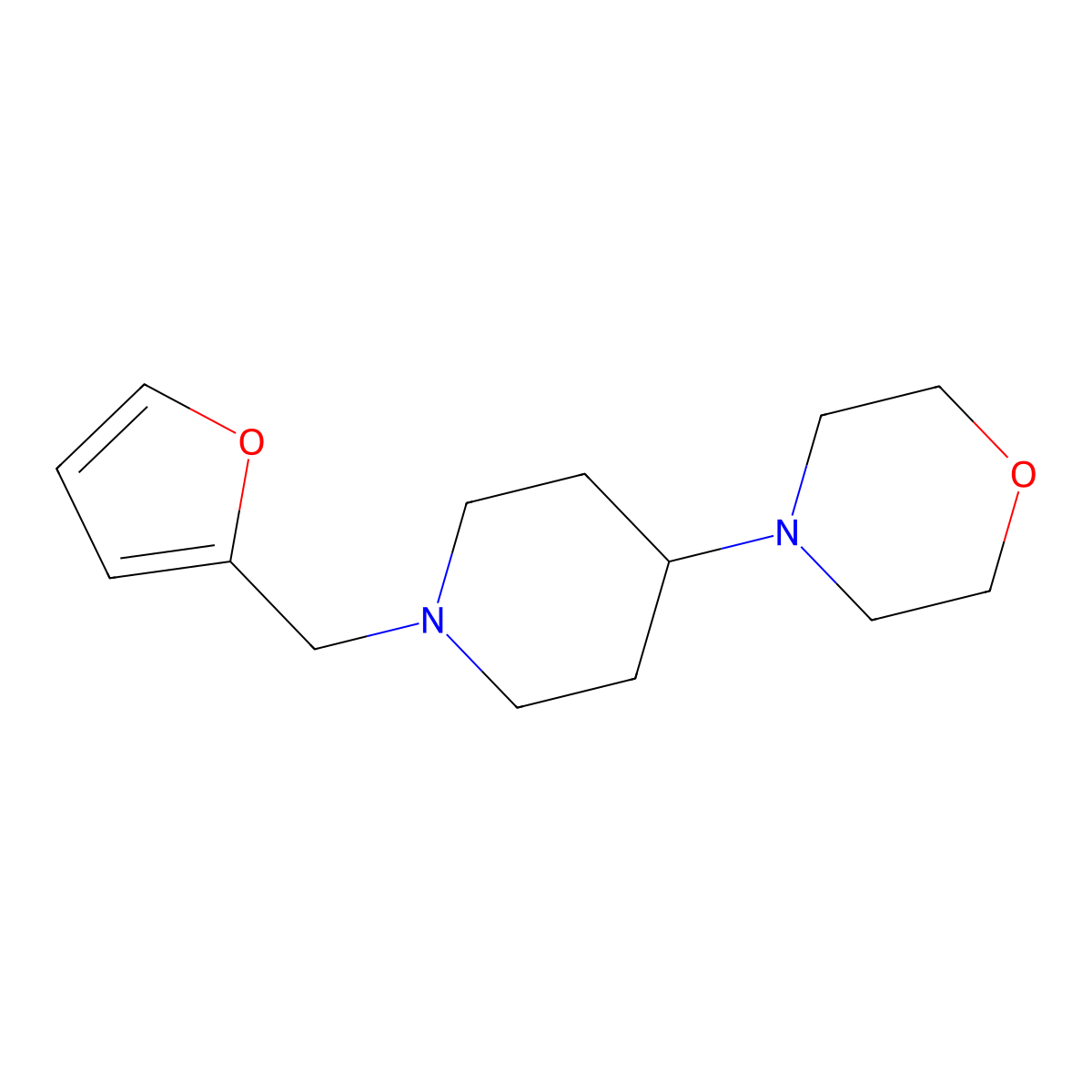 4-[1-(Furan-2-ylmethyl)piperidin-4-yl]morpholine molecular structure, CAS 498535-16-3