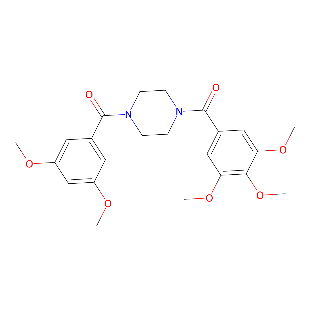 (3,5-Dimethoxyphenyl)-[4-(3,4,5-trimethoxybenzoyl)piperazin-1-yl]methanone molecular structure, CAS 498535-44-7