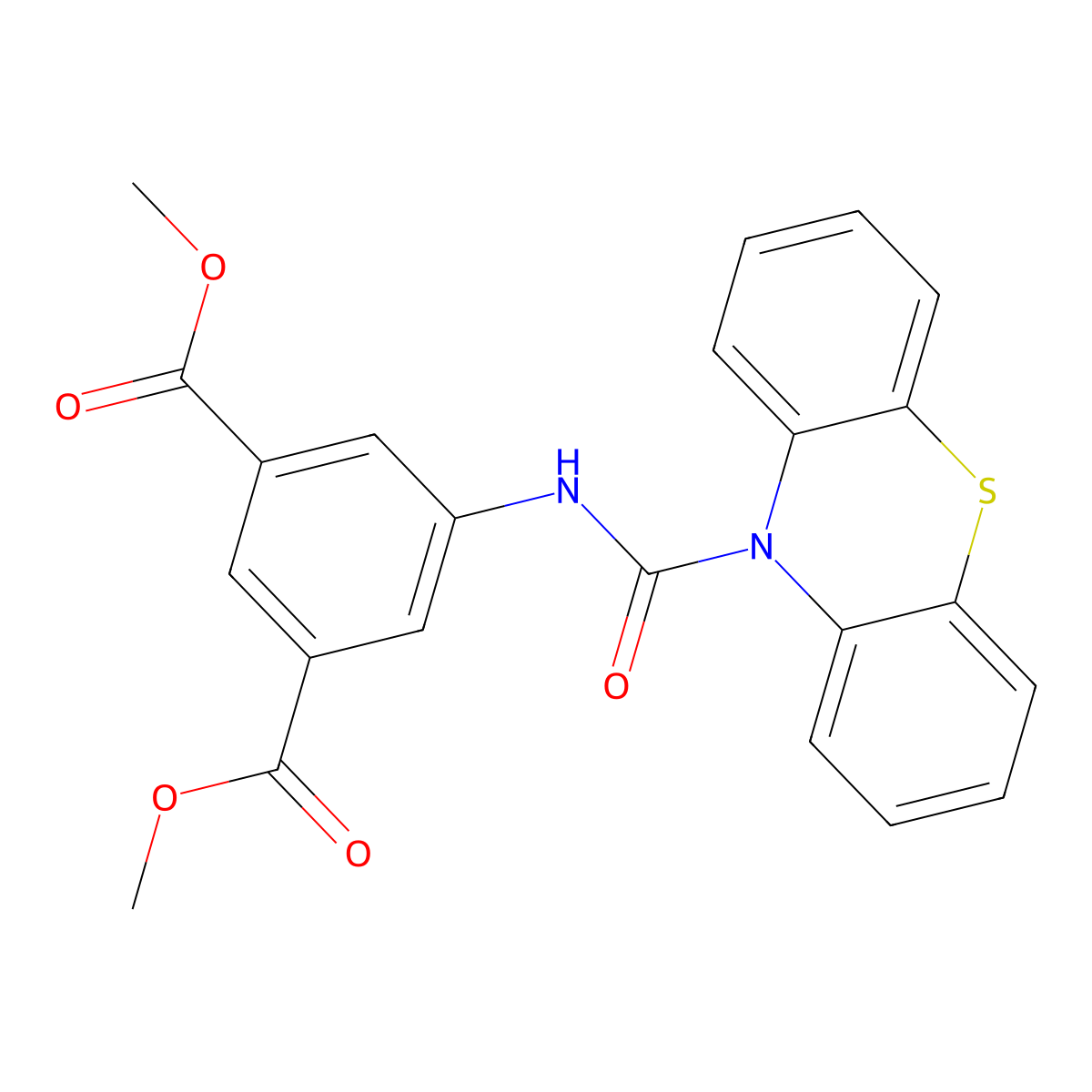 5-[(Phenothiazine-10-carbonyl)-amino]-isophthalic acid dimethyl ester molecular structure, CAS 498535-77-6