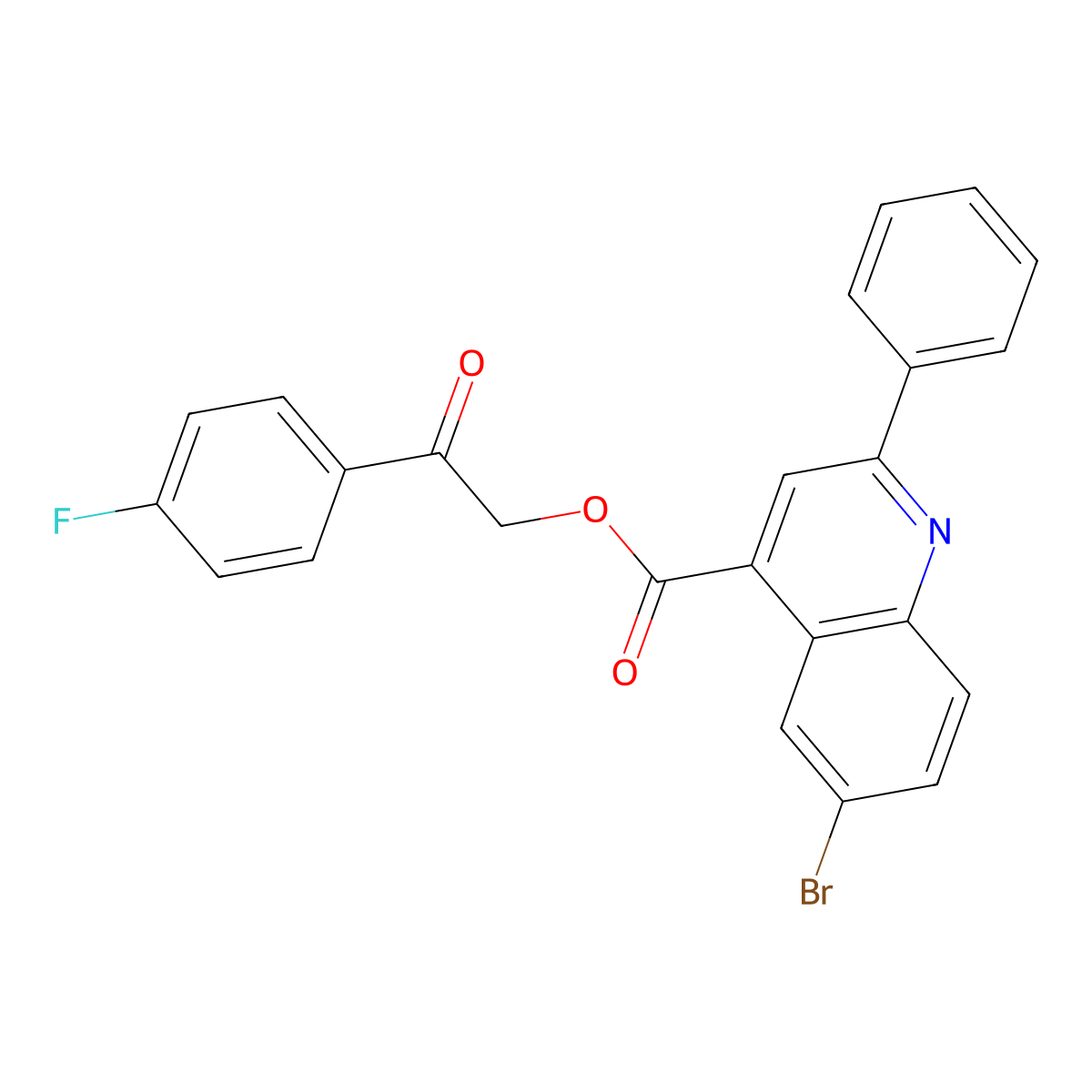 2-(4-Fluorophenyl)-2-oxoethyl 6-bromo-2-phenyl-4-quinolinecarboxylate molecular structure, CAS 498537-09-0