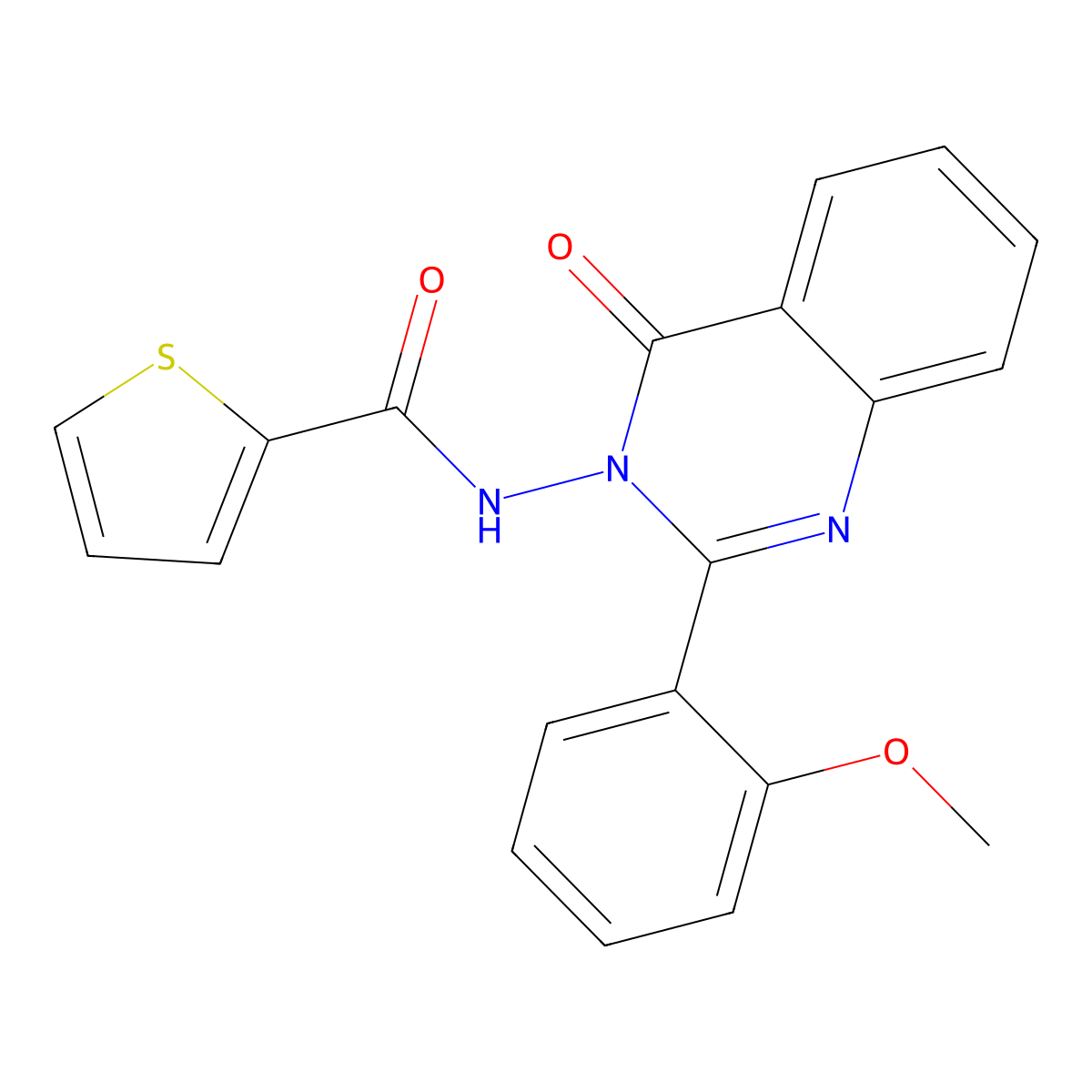 N-[2-(2-methoxyphenyl)-4-oxoquinazolin-3-yl]thiophene-2-carboxamide molecular structure, CAS 498537-12-5