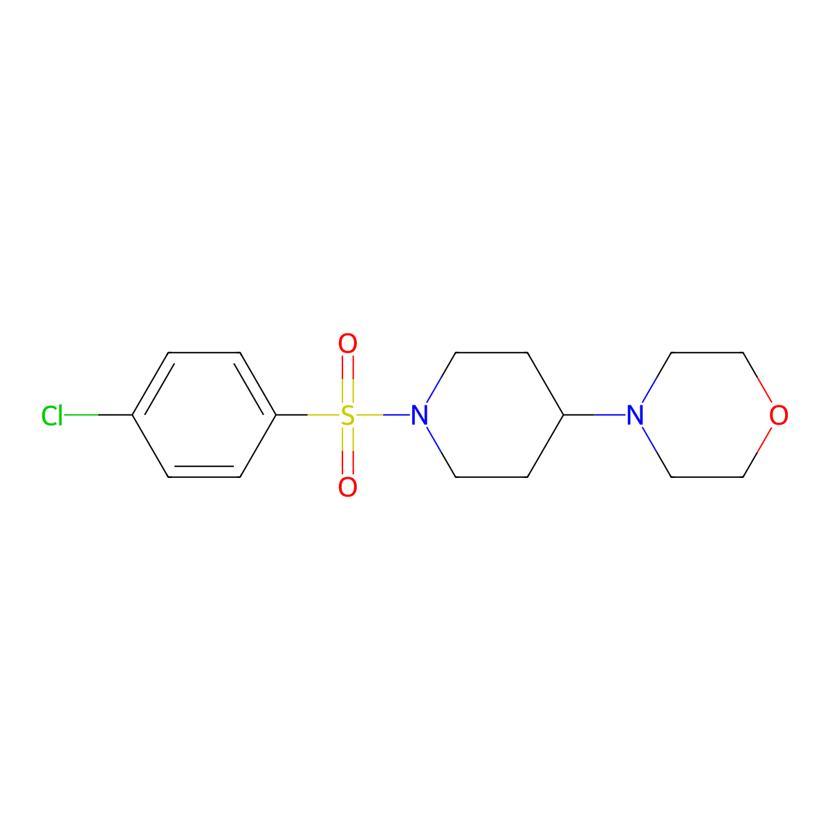 4-[1-(4-Chlorophenyl)sulfonylpiperidin-4-yl]morpholine molecular structure, CAS 498537-70-5