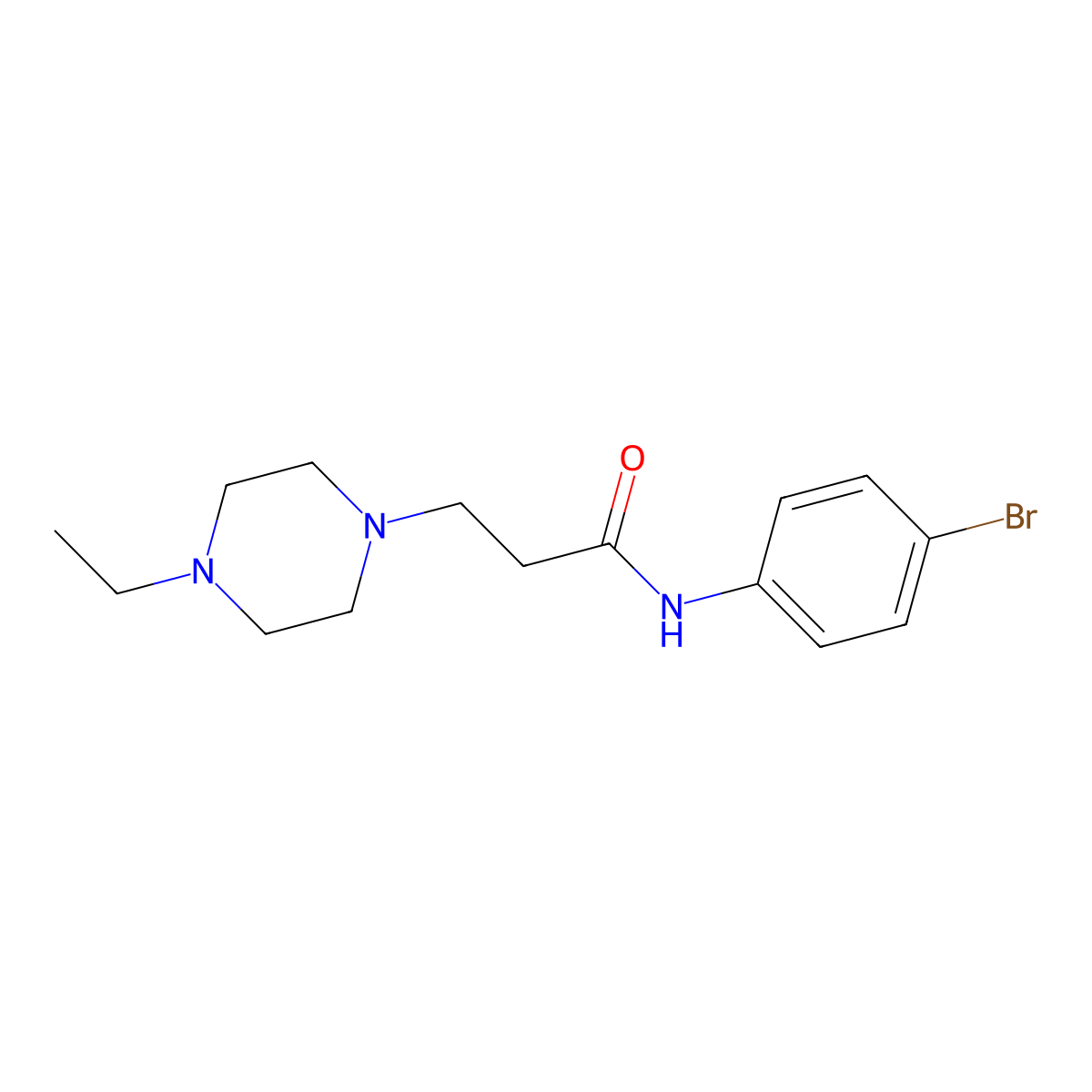 N-(4-bromophenyl)-3-(4-ethylpiperazin-1-yl)propanamide molecular structure, CAS 498538-06-0