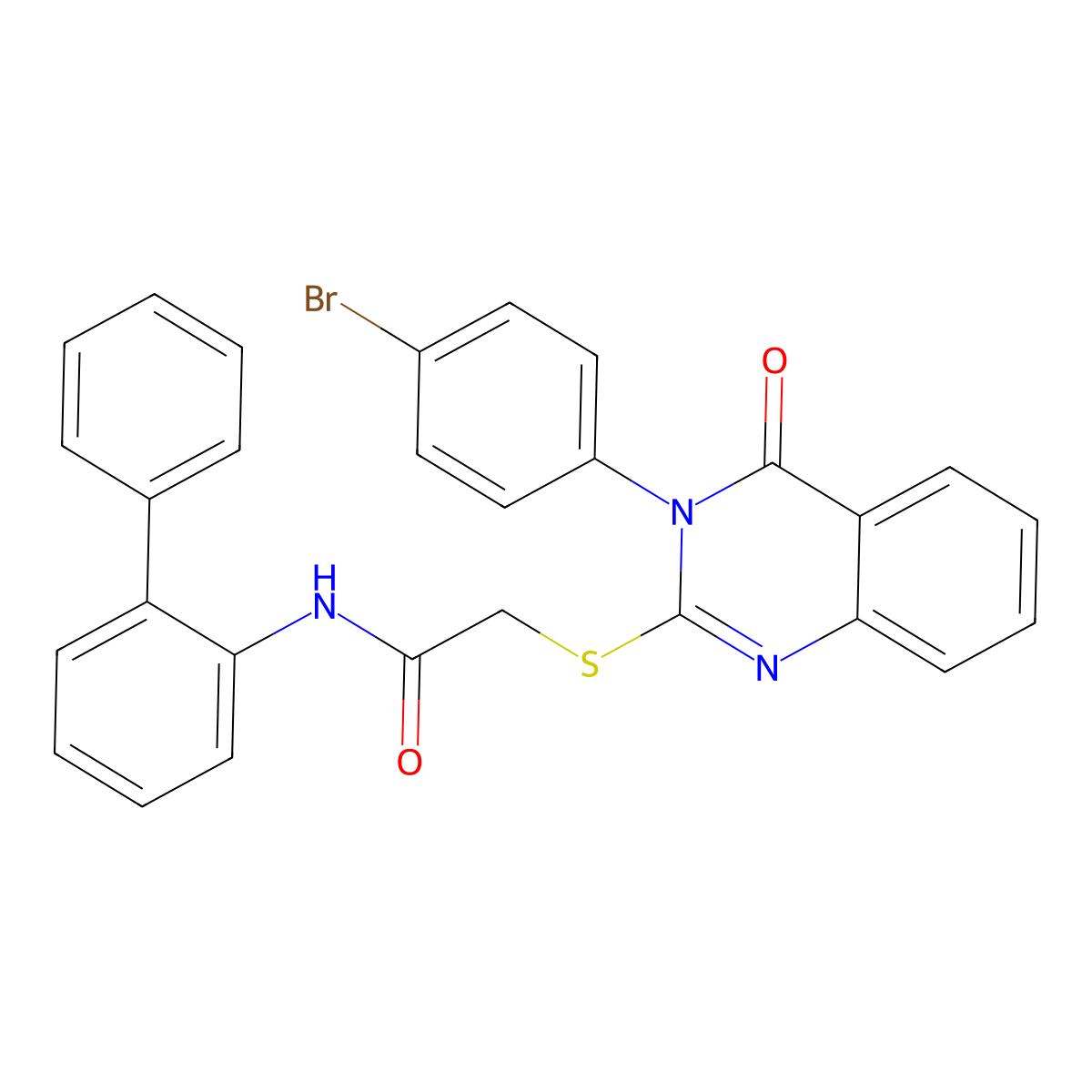 N-(biphenyl-2-yl)-2-{[3-(4-bromophenyl)-4-oxo-3,4-dihydroquinazolin-2-yl]sulfanyl}acetamide molecular structure, CAS 498546-09-1
