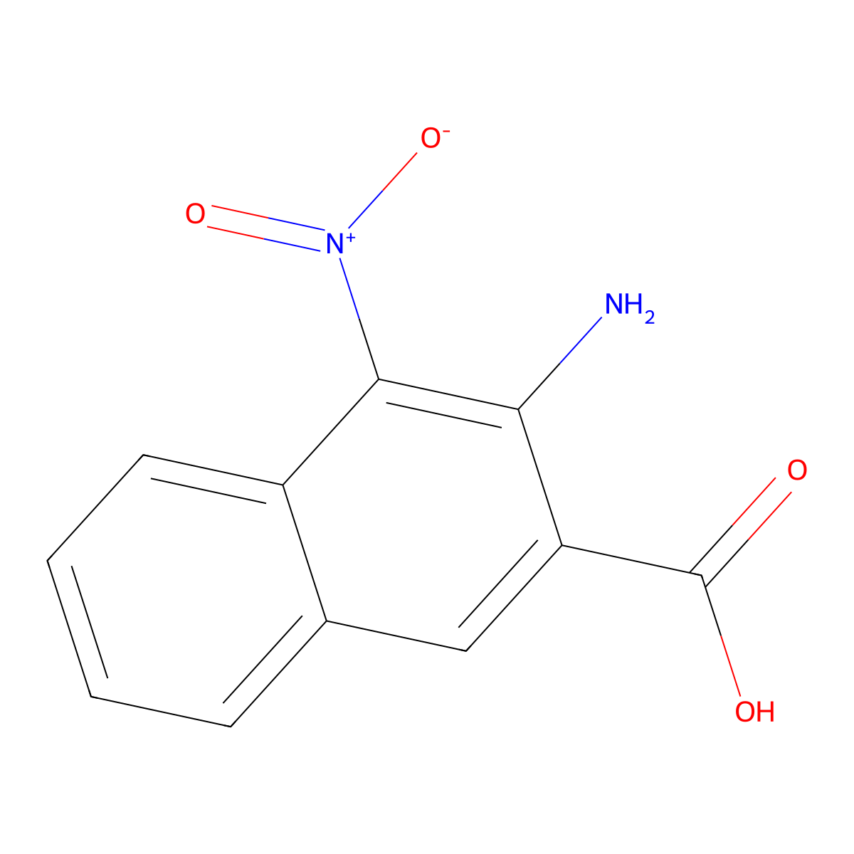 3-Amino-4-nitronaphthalene-2-carboxylic acid molecular structure, CAS 498546-32-0