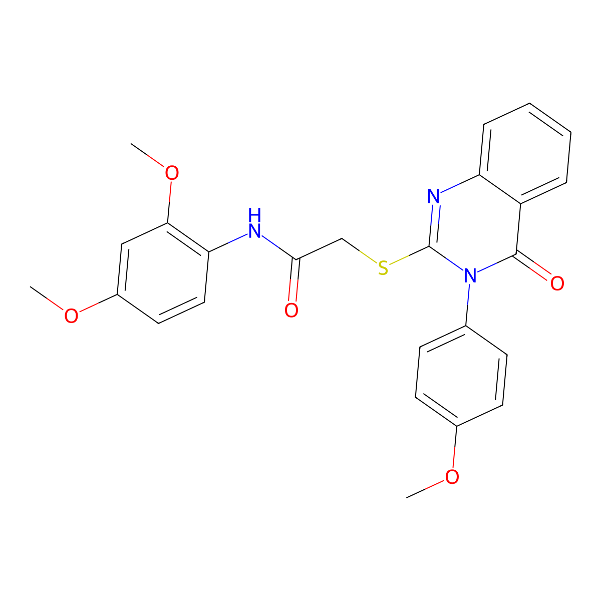 N-(2,4-dimethoxyphenyl)-2-{[3-(4-methoxyphenyl)-4-oxo-3,4-dihydroquinazolin-2-yl]sulfanyl}acetamide molecular structure, CAS 498546-46-6