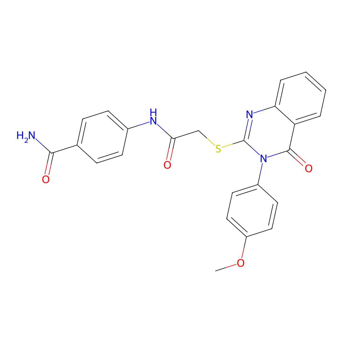 4-[({[3-(4-Methoxyphenyl)-4-oxo-3,4-dihydro-2-quinazolinyl]sulfanyl}acetyl)amino]benzamide molecular structure, CAS 498546-47-7