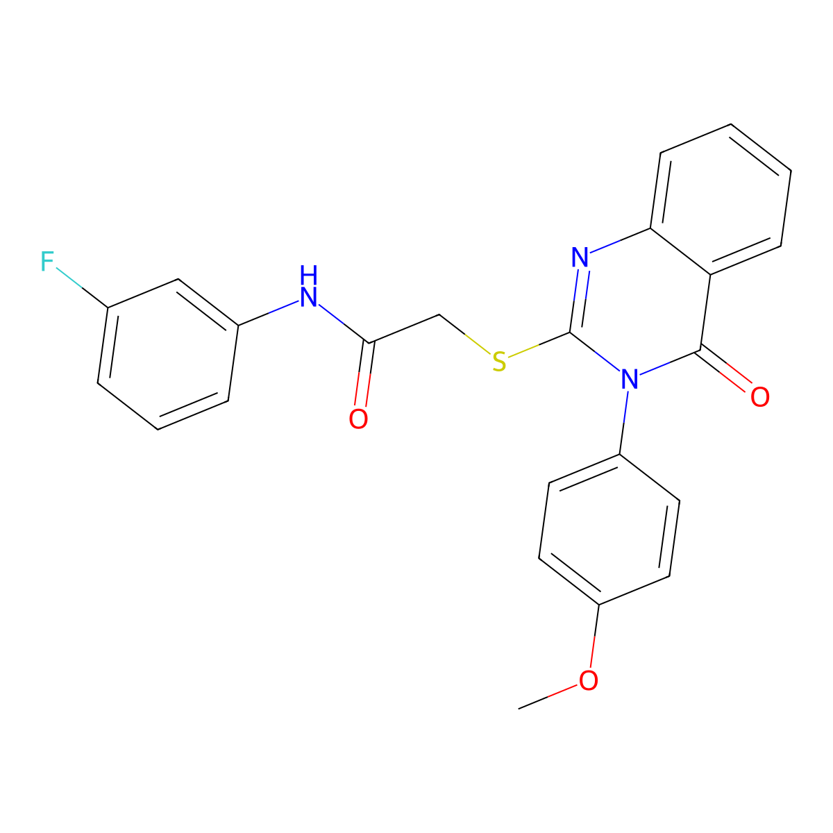 N-(3-fluorophenyl)-2-{[3-(4-methoxyphenyl)-4-oxo-3,4-dihydroquinazolin-2-yl]sulfanyl}acetamide molecular structure, CAS 498546-54-6
