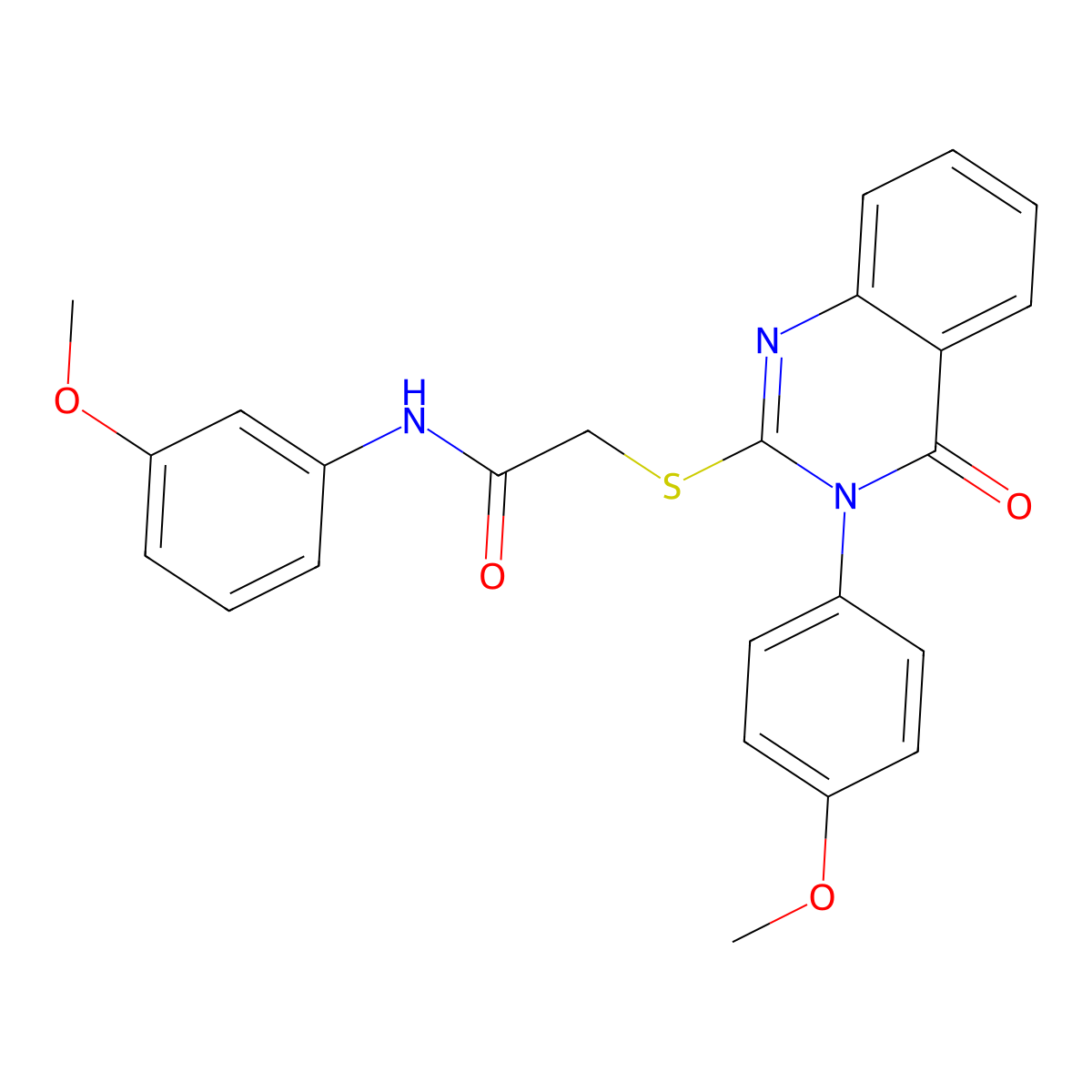 N-(3-methoxyphenyl)-2-{[3-(4-methoxyphenyl)-4-oxo-3,4-dihydroquinazolin-2-yl]sulfanyl}acetamide molecular structure, CAS 498546-61-5