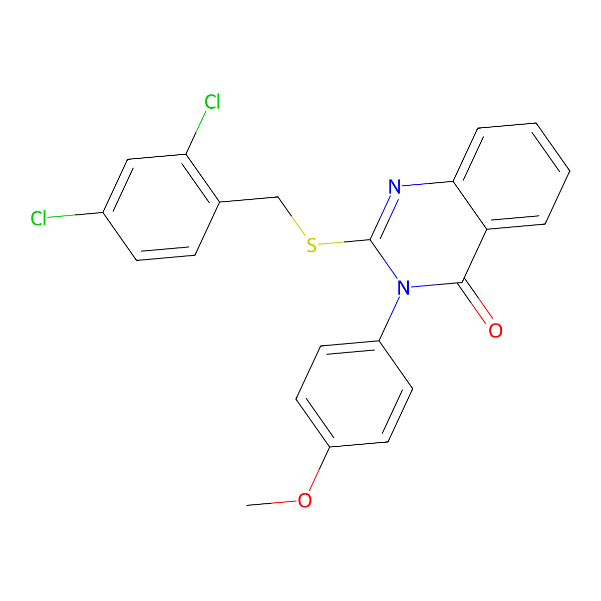 2-[(2,4-dichlorobenzyl)sulfanyl]-3-(4-methoxyphenyl)quinazolin-4(3H)-one molecular structure, CAS 498546-86-4