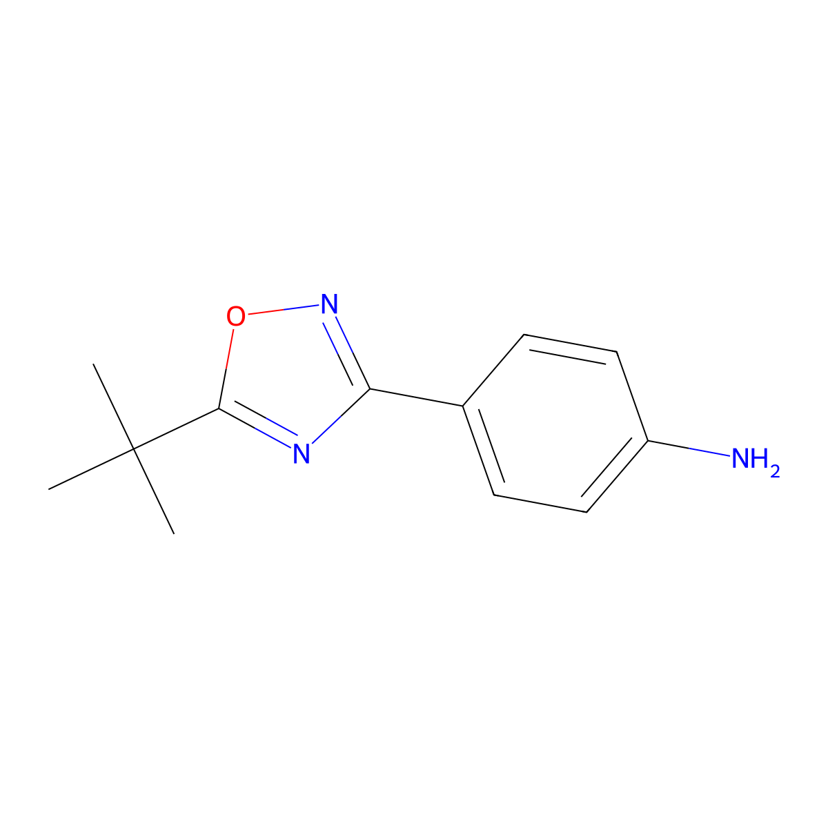 4-(5-Tert-butyl-1,2,4-oxadiazol-3-yl)aniline molecular structure, CAS 498547-96-9