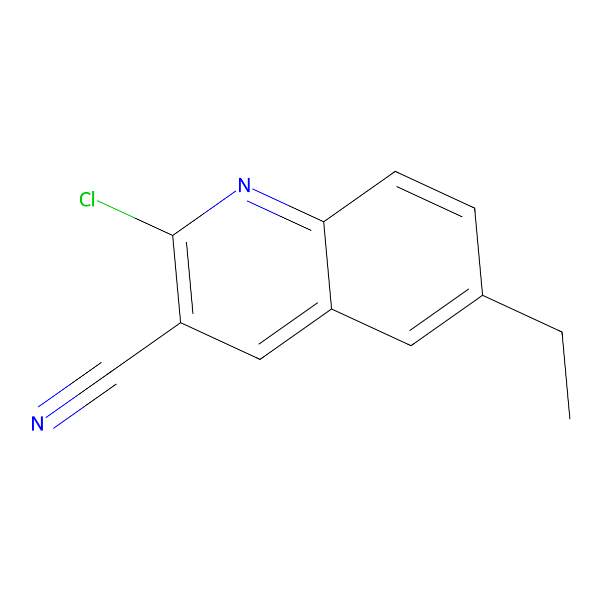 2-Chloro-6-ethylquinoline-3-carbonitrile molecular structure, CAS 498548-90-6
