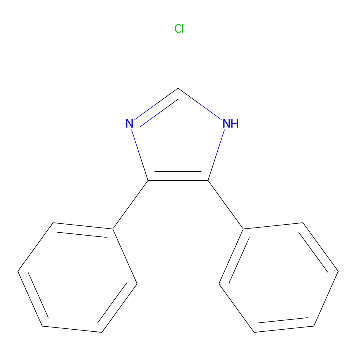 2-chloro-4,5-diphenyl-1H-imidazole molecular structure, CAS 49855-38-1