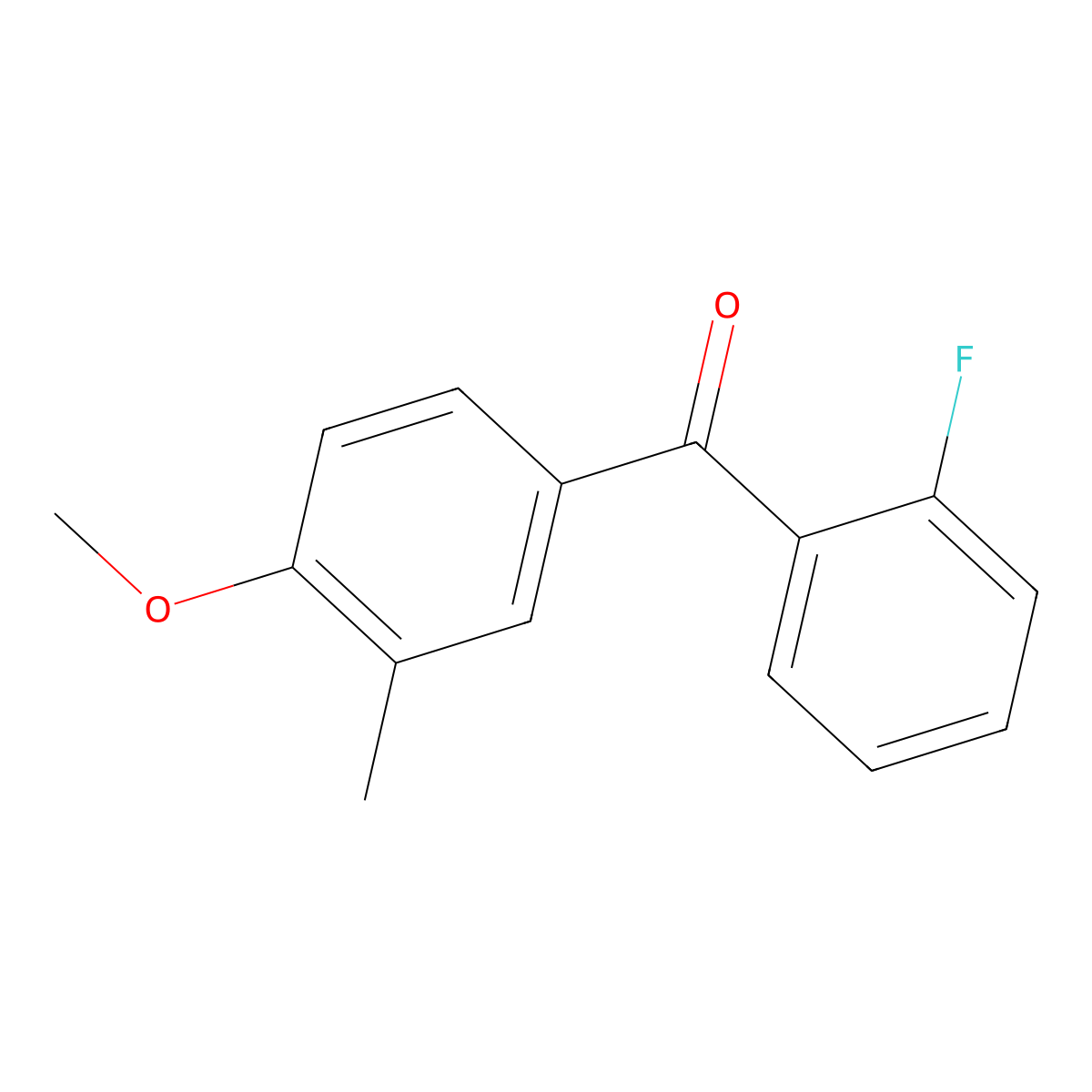 (2-Fluorophenyl)(4-methoxy-3-methylphenyl)methanone molecular structure, CAS 498553-33-6