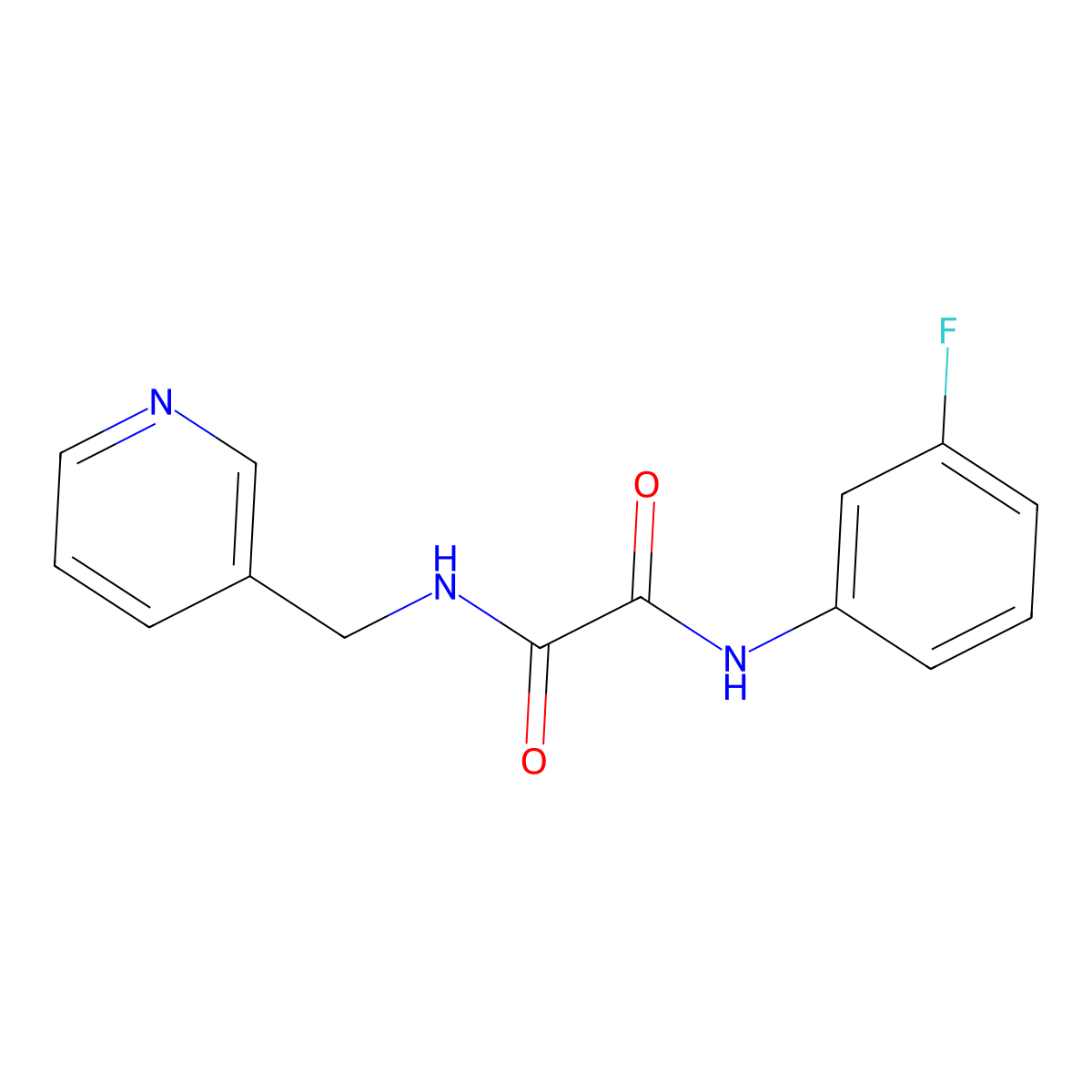 N'-(3-fluorophenyl)-N-(pyridin-3-ylmethyl)oxamide molecular structure, CAS 498560-25-1