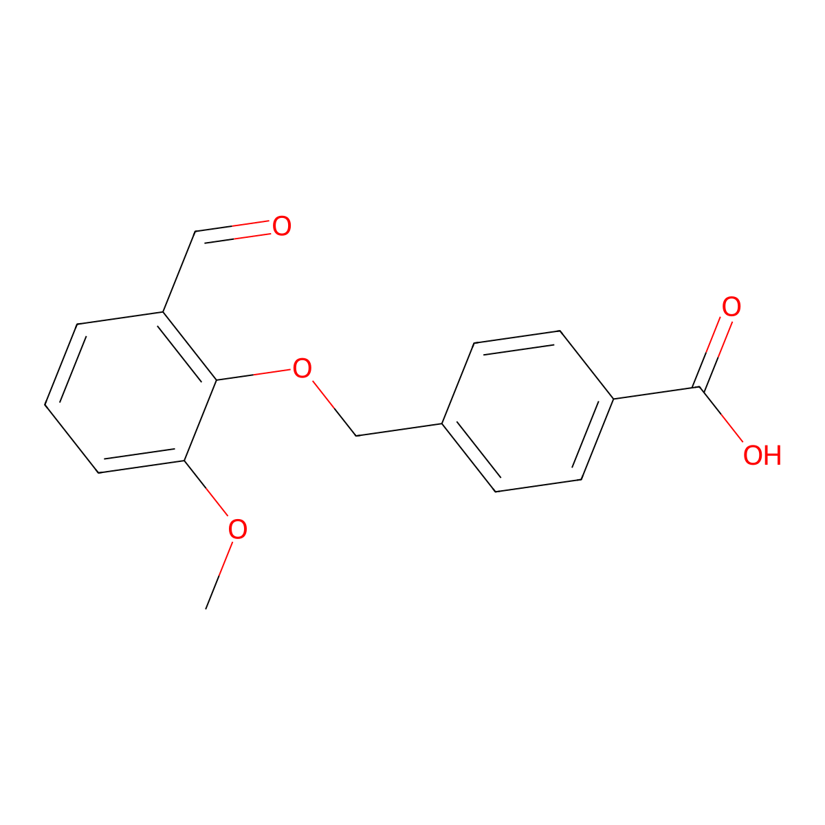 4-((2-Formyl-6-methoxyphenoxy)methyl)benzoic acid molecular structure, CAS 498560-37-5