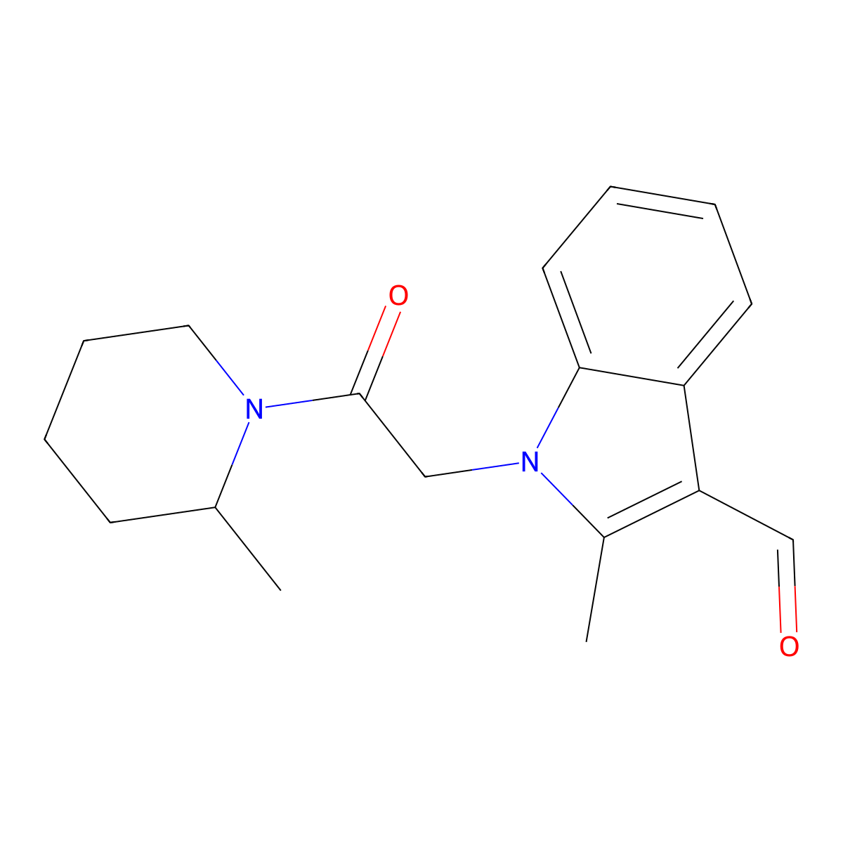 2-Methyl-1-[2-(2-methylpiperidin-1-yl)-2-oxoethyl]-1h-indole-3-carbaldehyde molecular structure, CAS 498560-54-6