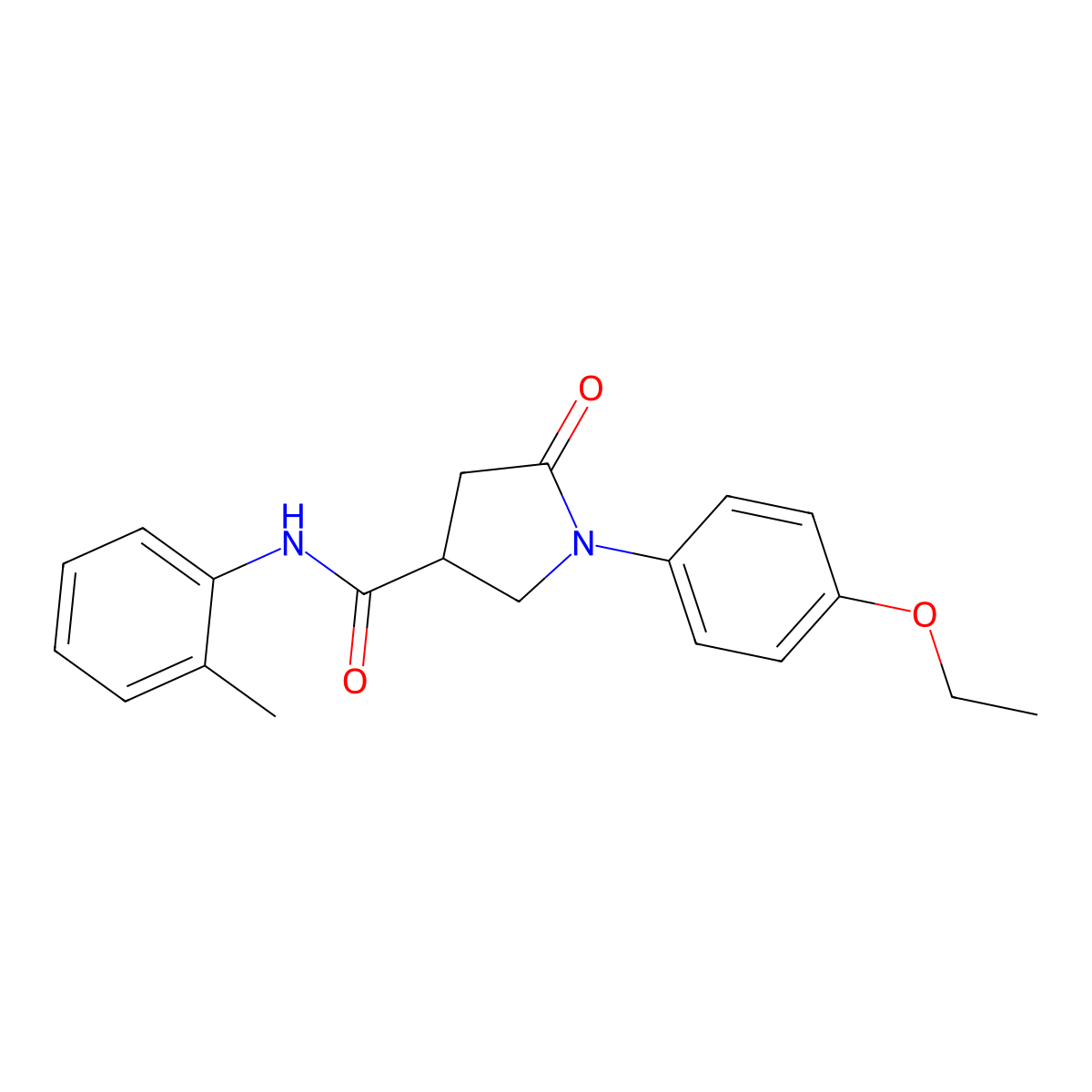 1-(4-ethoxyphenyl)-N-(2-methylphenyl)-5-oxopyrrolidine-3-carboxamide molecular structure, CAS 498561-04-9