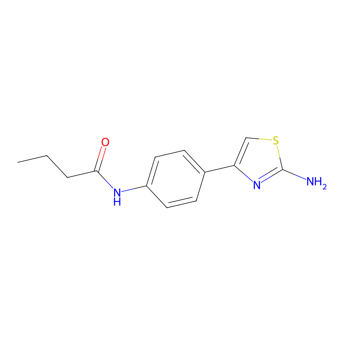 N-[4-(2-amino-1,3-thiazol-4-yl)phenyl]butanamide molecular structure, CAS 498568-74-4