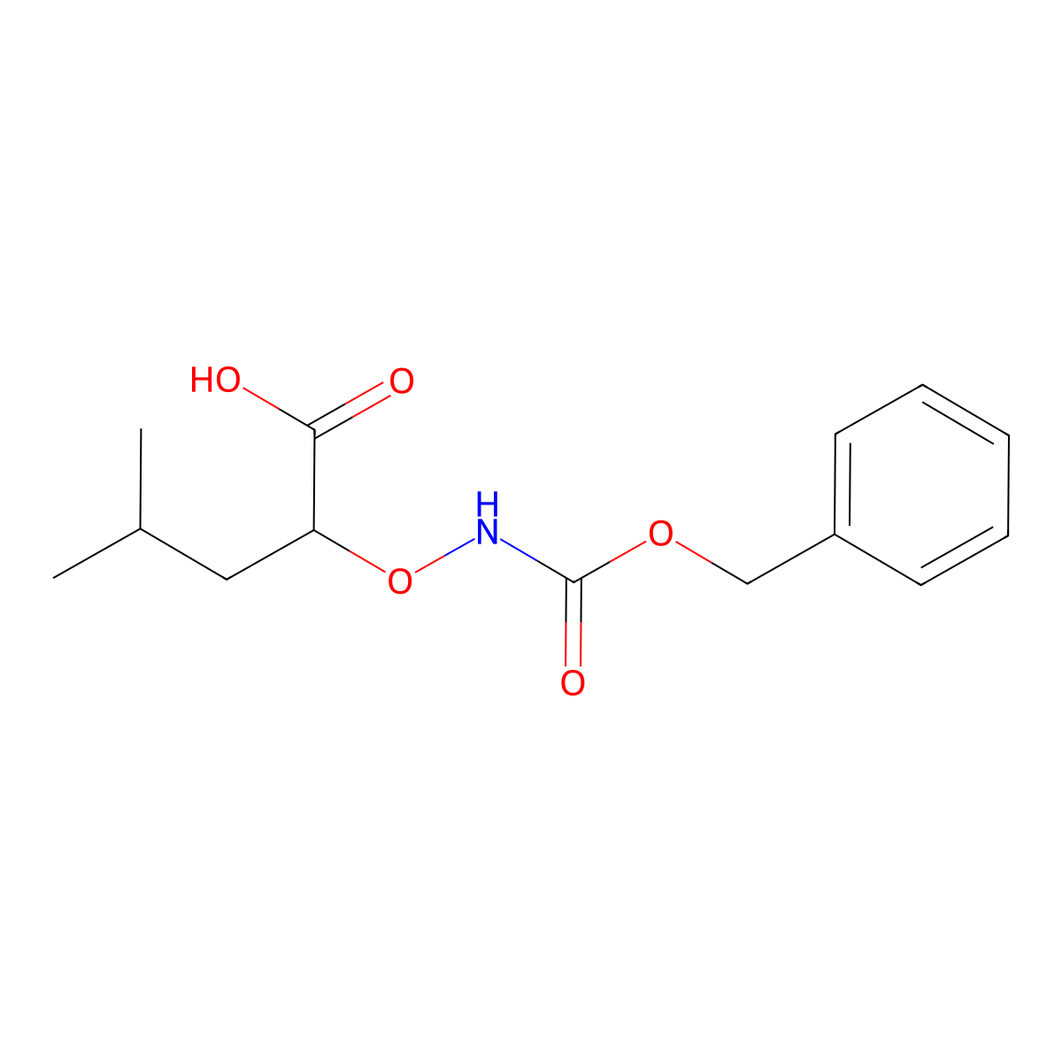 2-({[(Benzyloxy)carbonyl]amino}oxy)-4-methylpentanoic acid molecular structure, CAS 49857-02-5