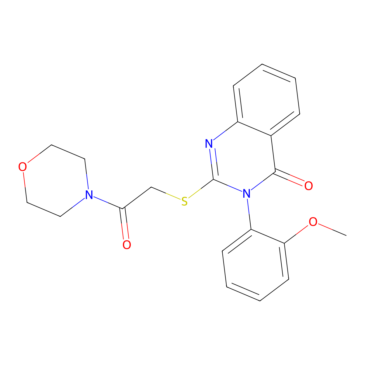 3-(2-Methoxyphenyl)-2-(2-morpholin-4-yl-2-oxoethyl)sulfanylquinazolin-4-one molecular structure, CAS 498570-38-0