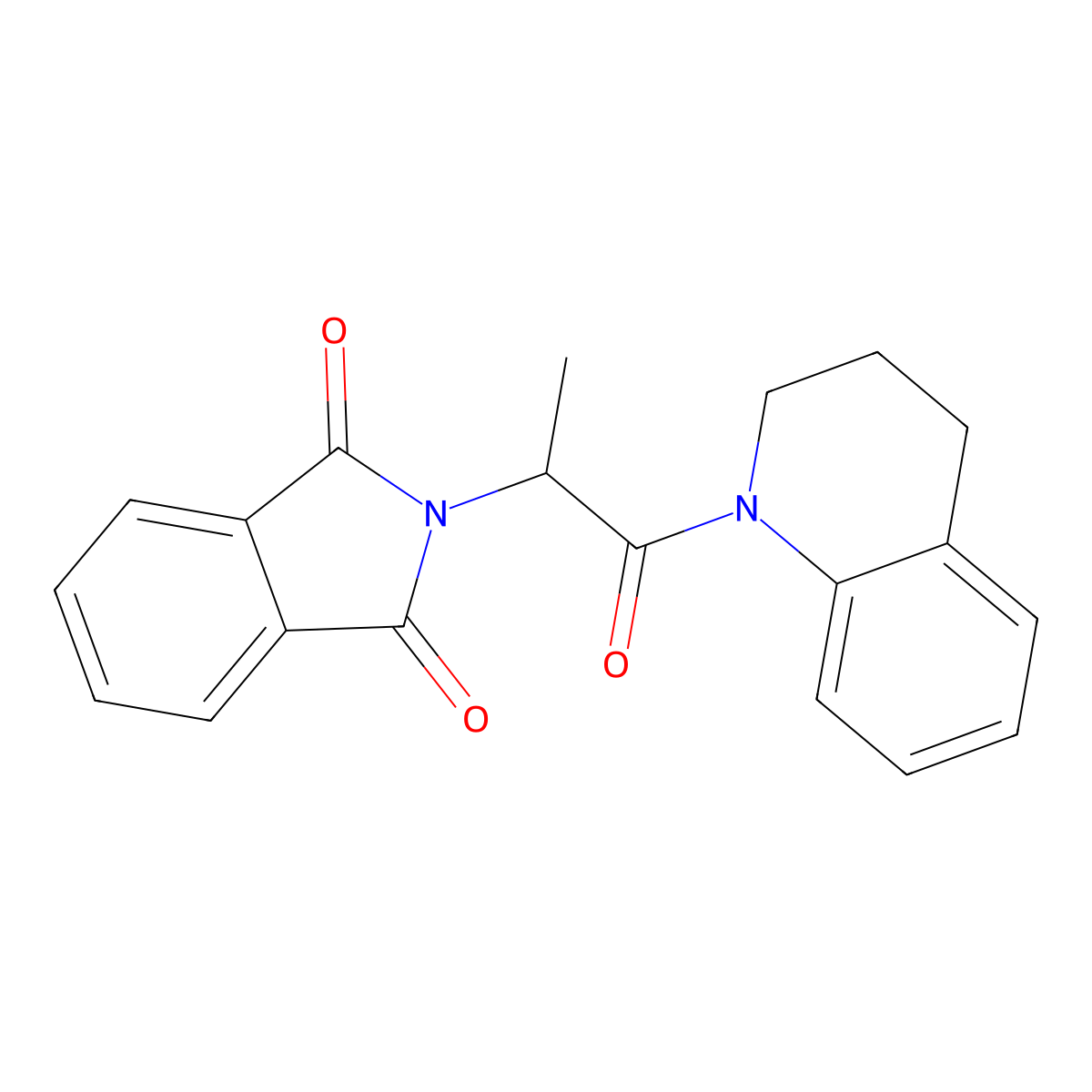 2-[1-(3,4-dihydro-2H-quinolin-1-yl)-1-oxopropan-2-yl]isoindole-1,3-dione molecular structure, CAS 498570-82-4