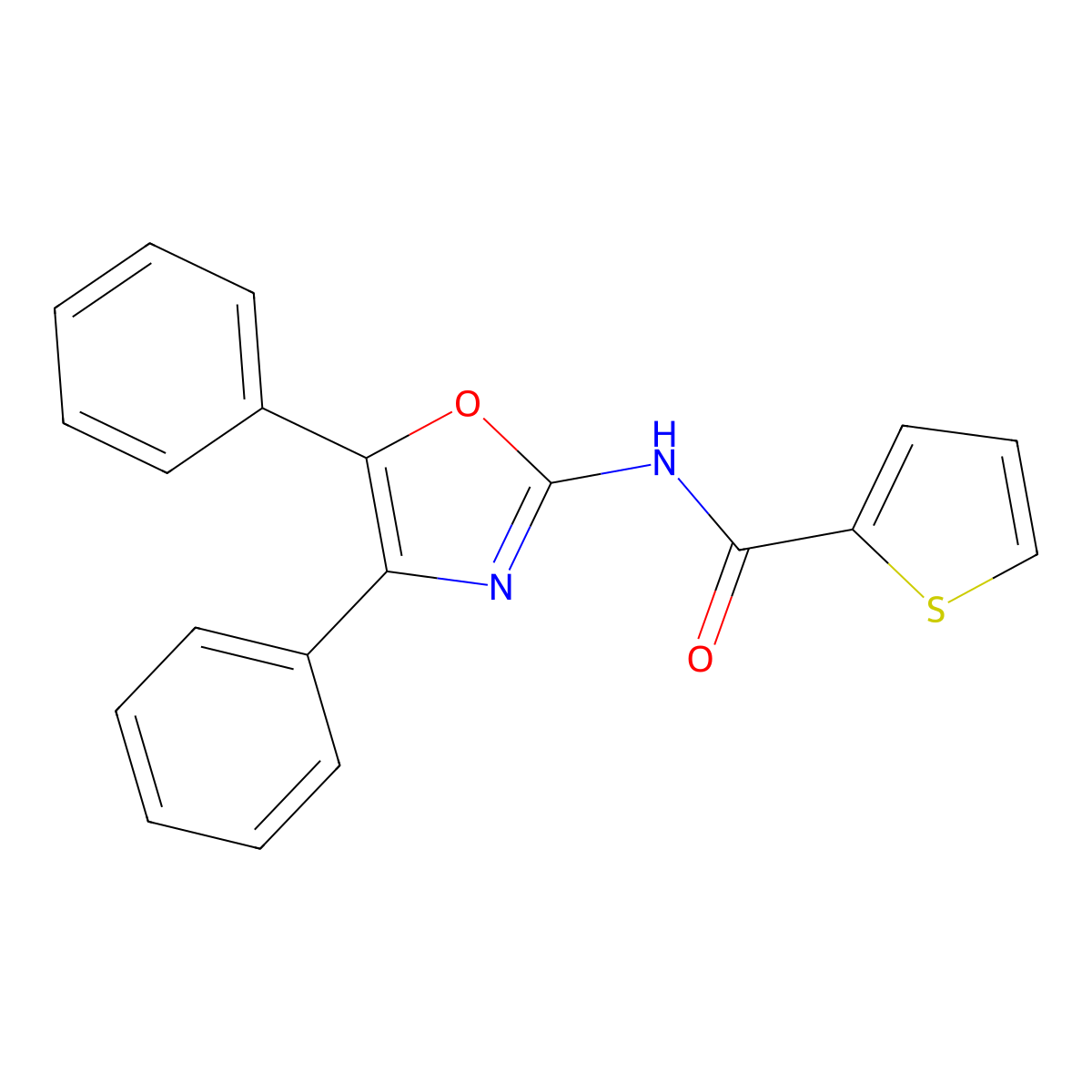 N-(4,5-diphenyl-1,3-oxazol-2-yl)thiophene-2-carboxamide molecular structure, CAS 498571-41-8