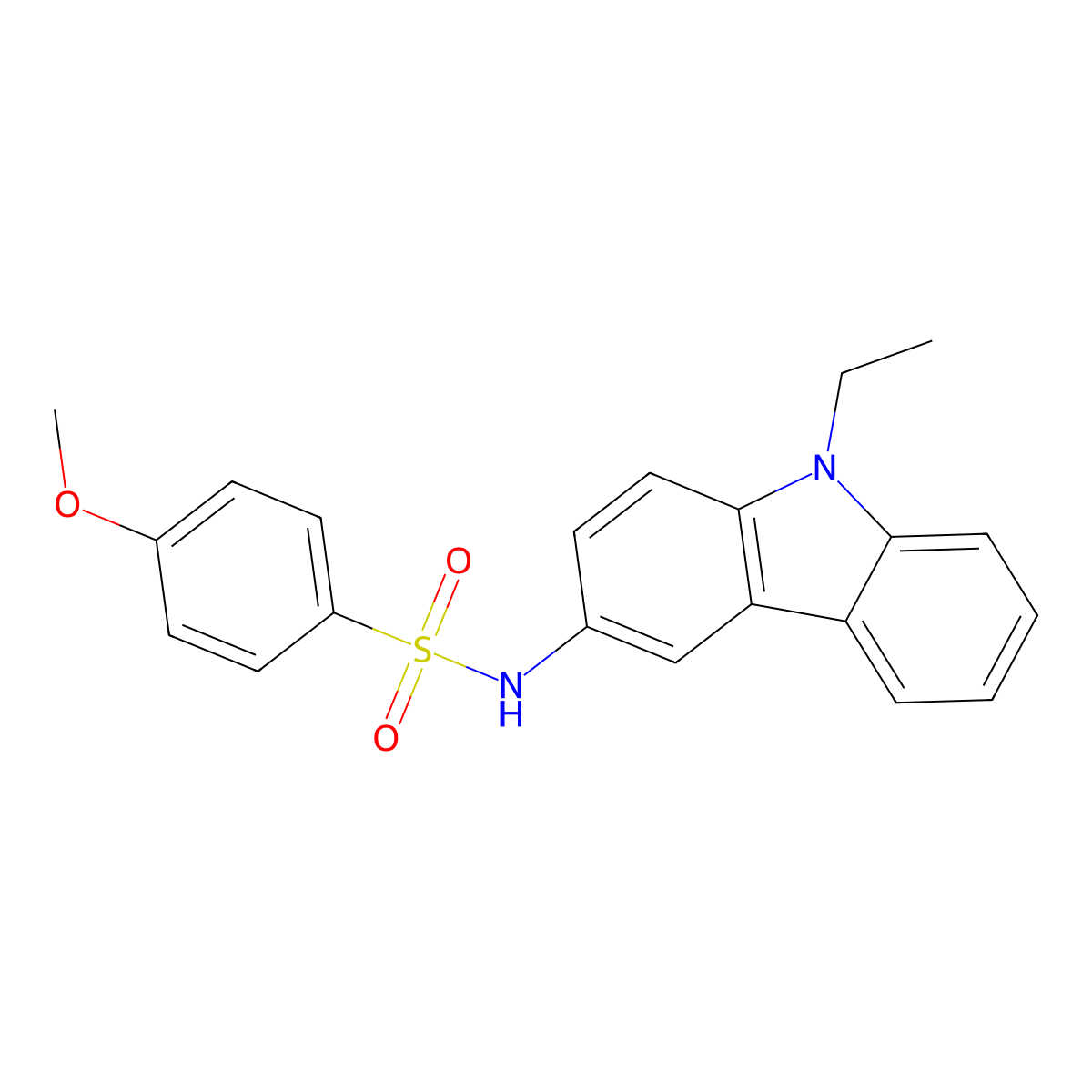 N-(9-ethyl-9H-carbazol-3-yl)-4-methoxybenzenesulfonamide molecular structure, CAS 498571-65-6