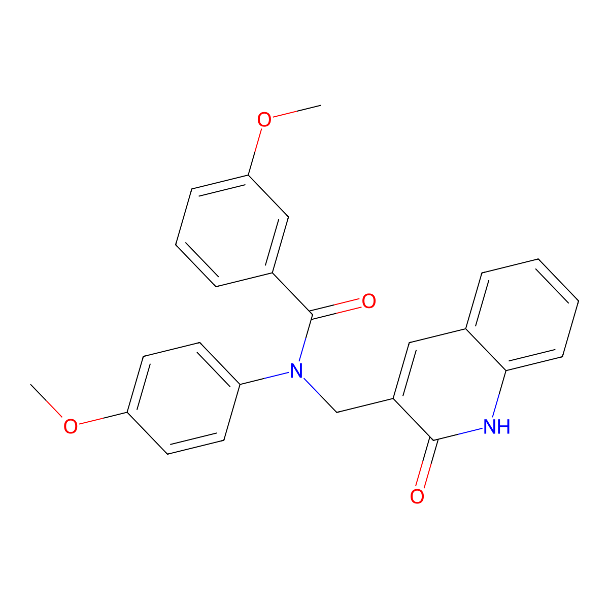 3-methoxy-N-(4-methoxyphenyl)-N-[(2-oxo-1H-quinolin-3-yl)methyl]benzamide molecular structure, CAS 498572-15-9