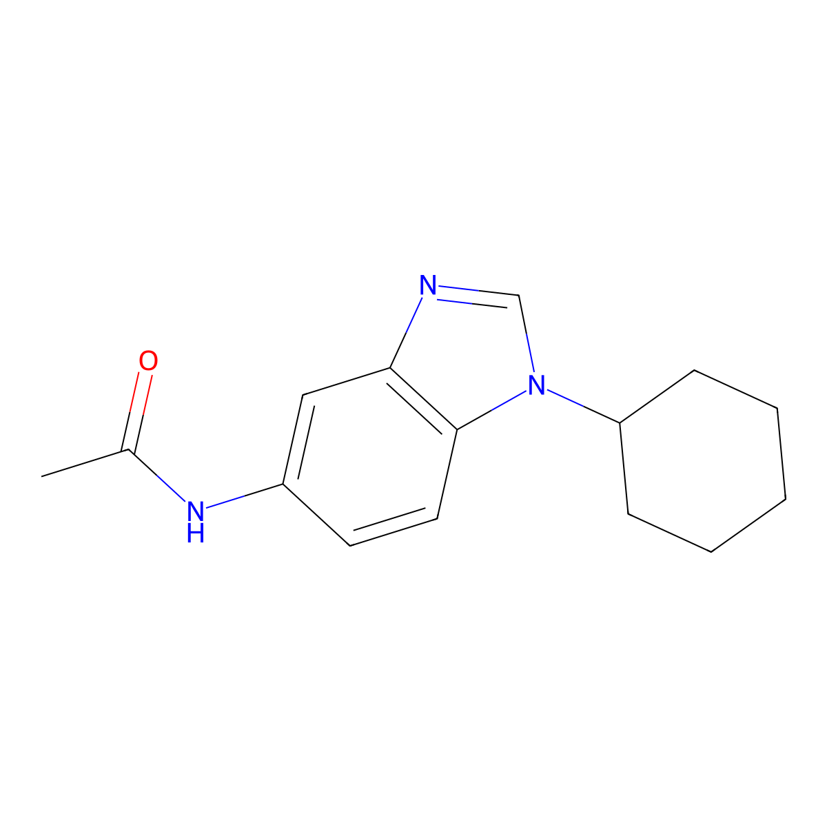 N-(1-cyclohexylbenzimidazol-5-yl)acetamide molecular structure, CAS 498572-17-1