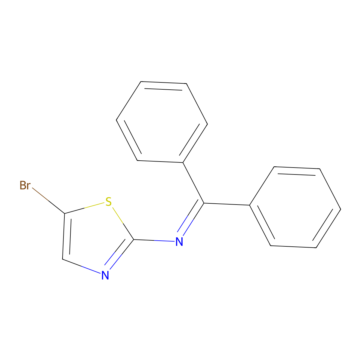 5-Bromo-N-(diphenylmethylene)-2-thiazolamine molecular structure, CAS 498574-68-8