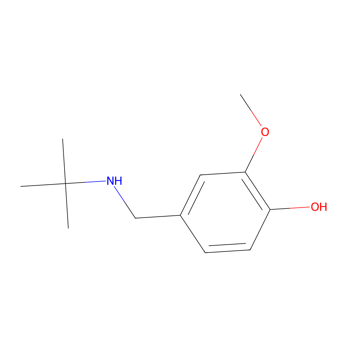 4-[(Tert-butylamino)methyl]-2-methoxyphenol molecular structure, CAS 498577-18-7