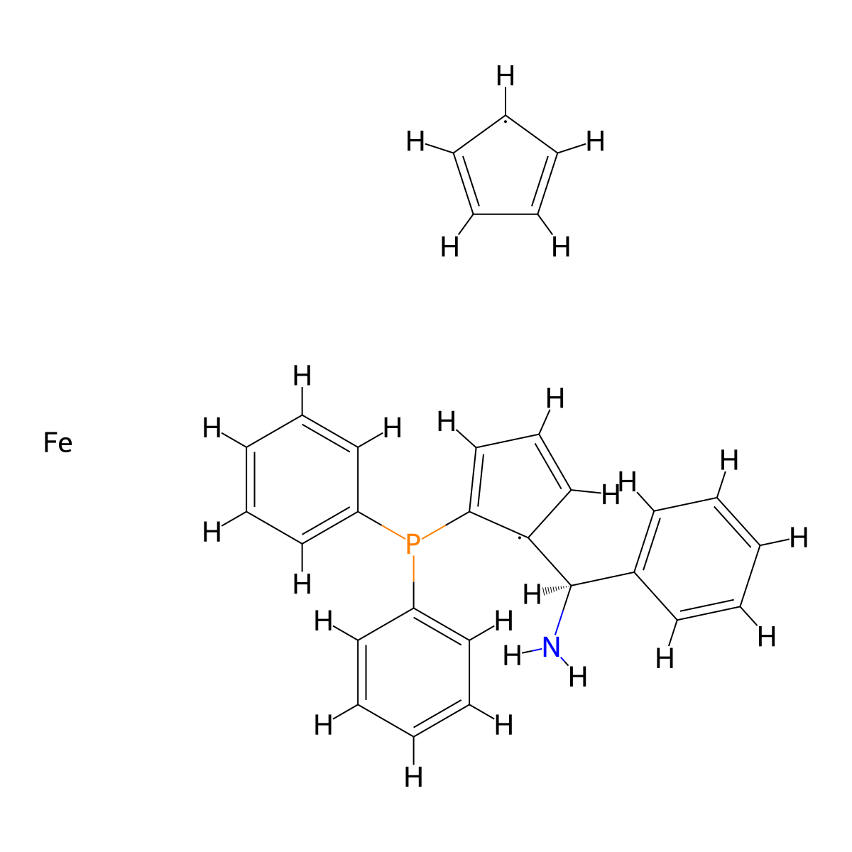 (R)-(-)-1-[(R)-2-(Diphenylphosphino)ferrocenyl]benzylamine molecular structure, CAS 498580-48-6
